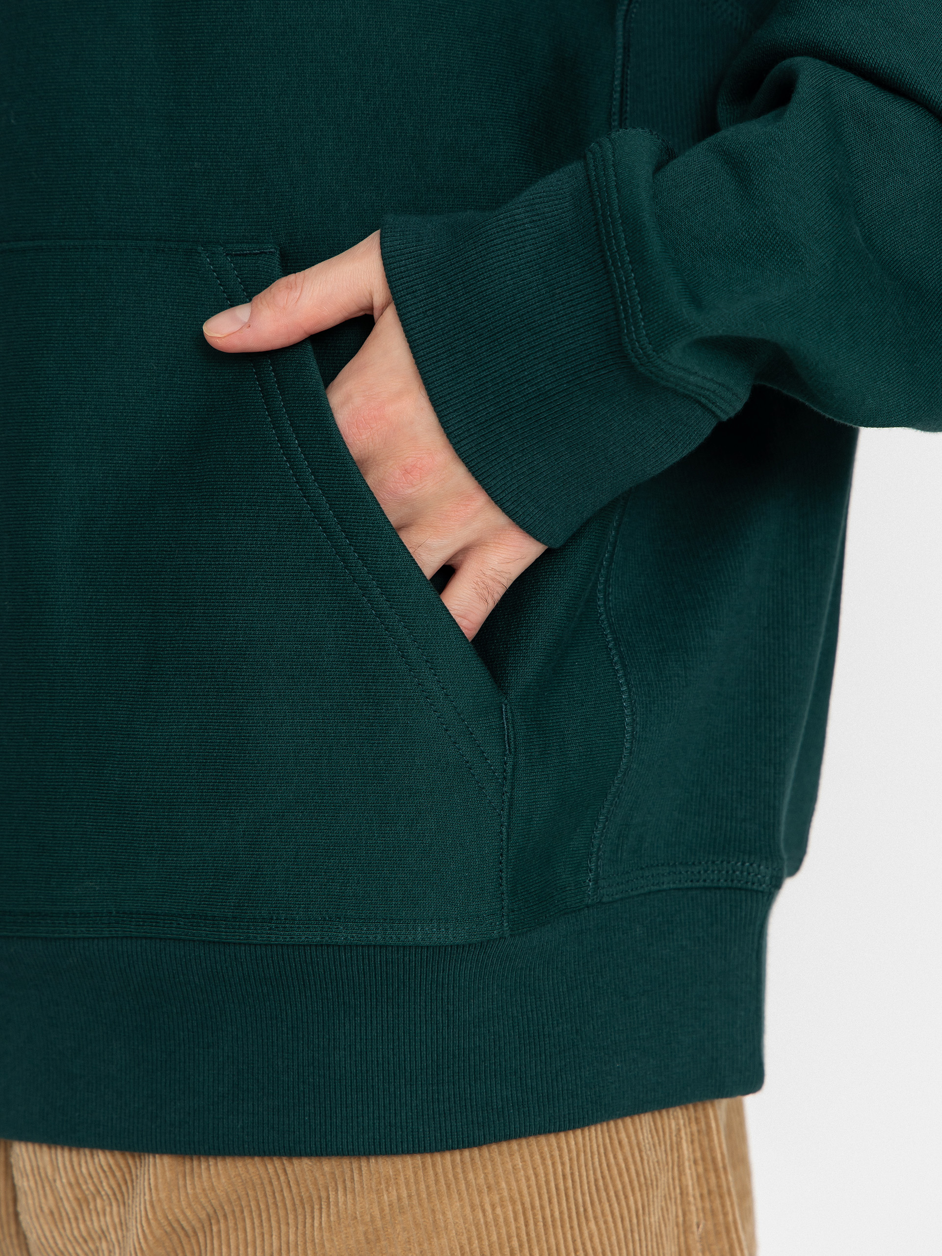 Kapucnis pulóver Carhartt WIP American Script HD (dark fir)