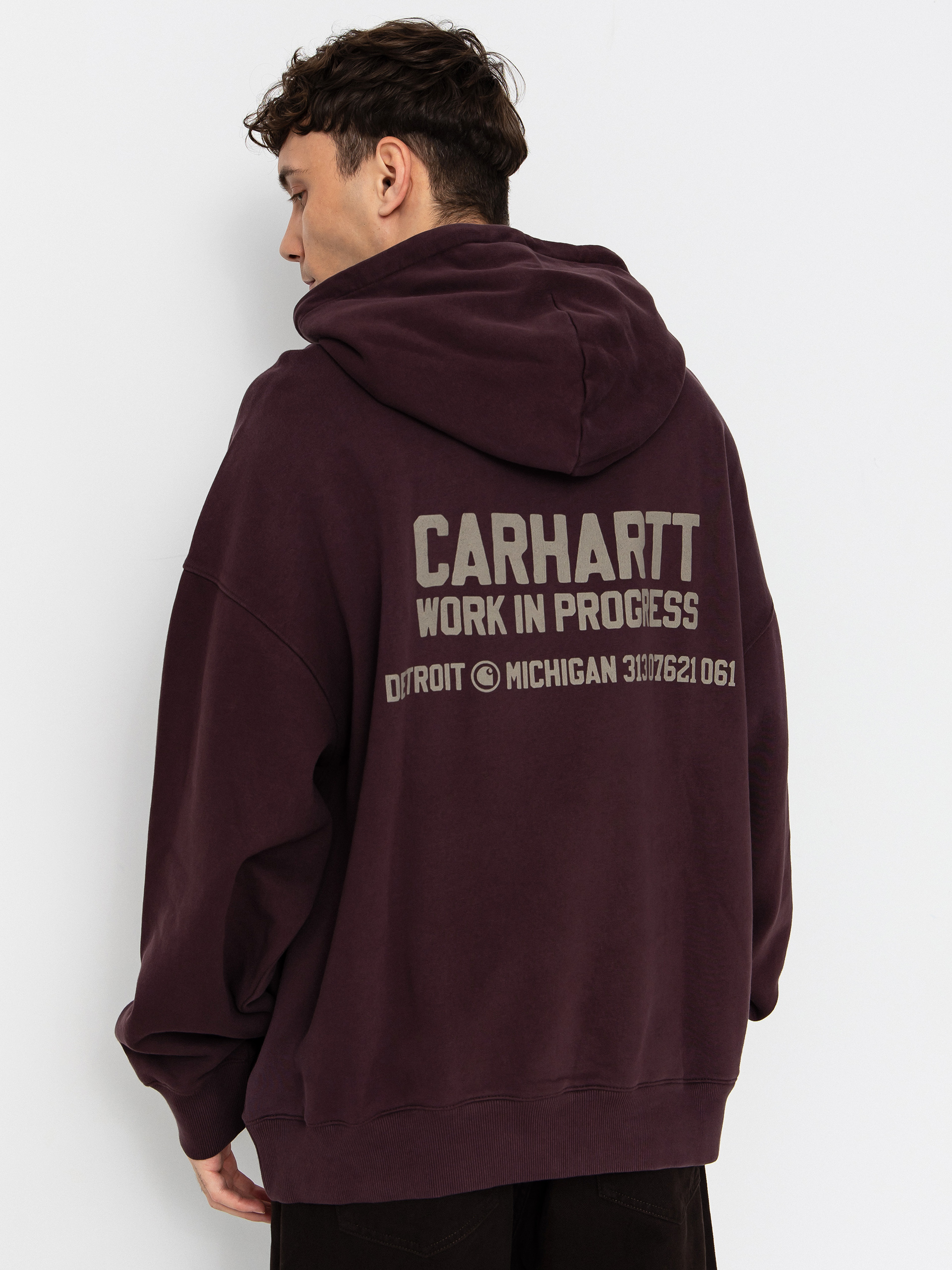 Kapucnis pulóver Carhartt WIP Distance HD (palisander/stone dyed)