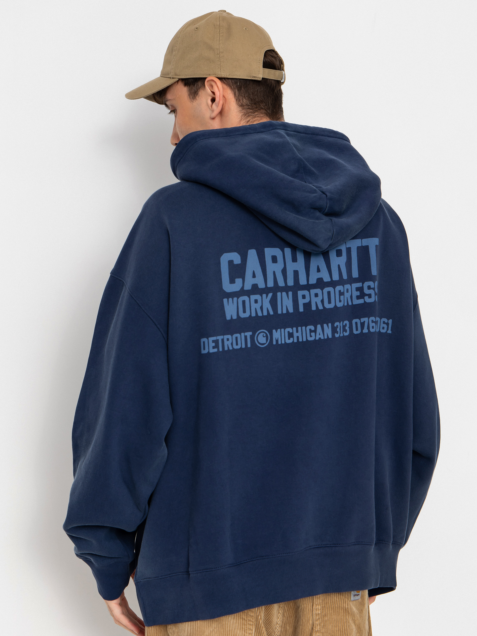 Kapucnis pulóver Carhartt WIP Distance HD (jupiter/stone dyed)