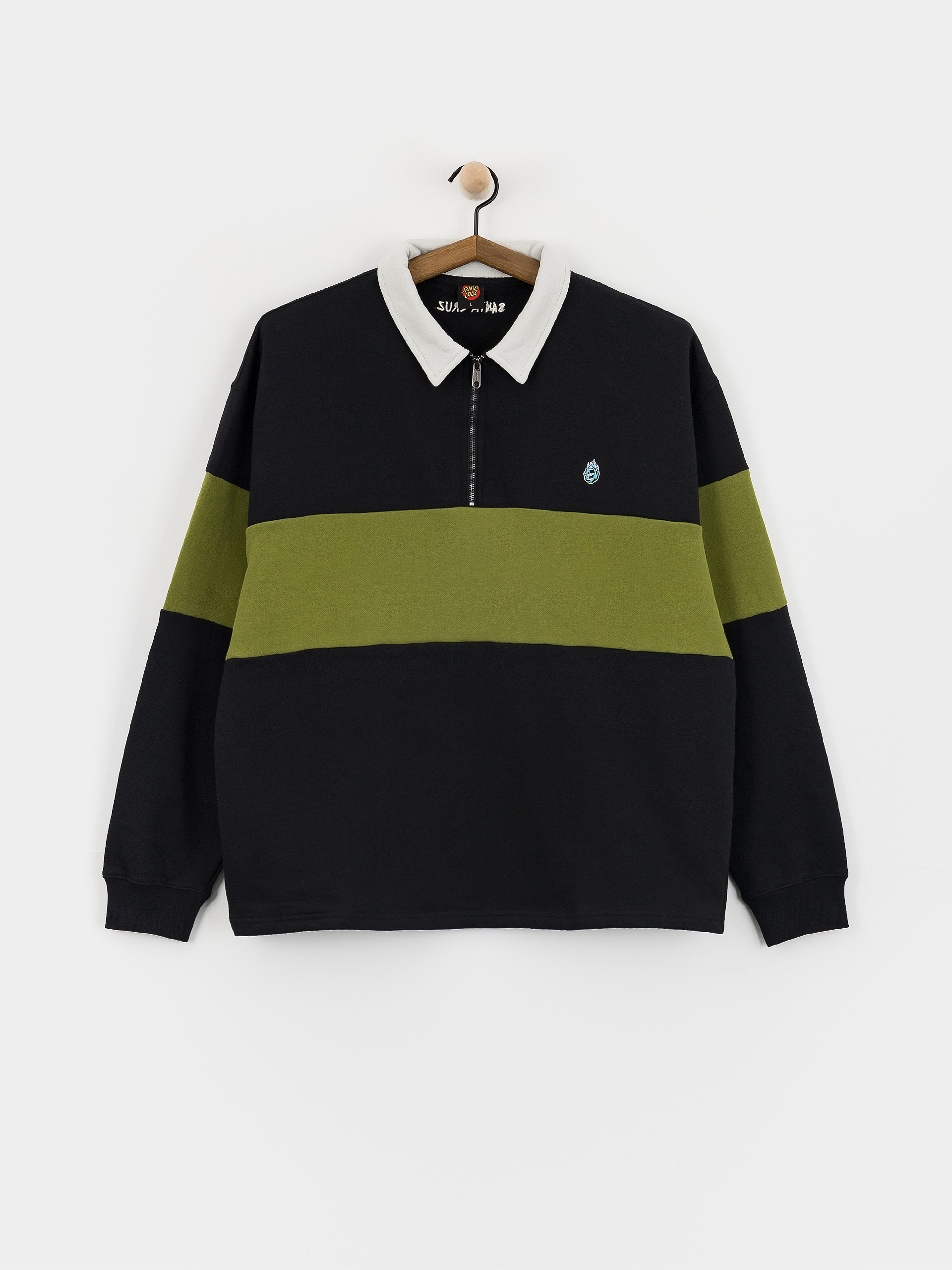 Pulóver Santa Cruz Screaming Mini Flame 1/4 Zip (black)