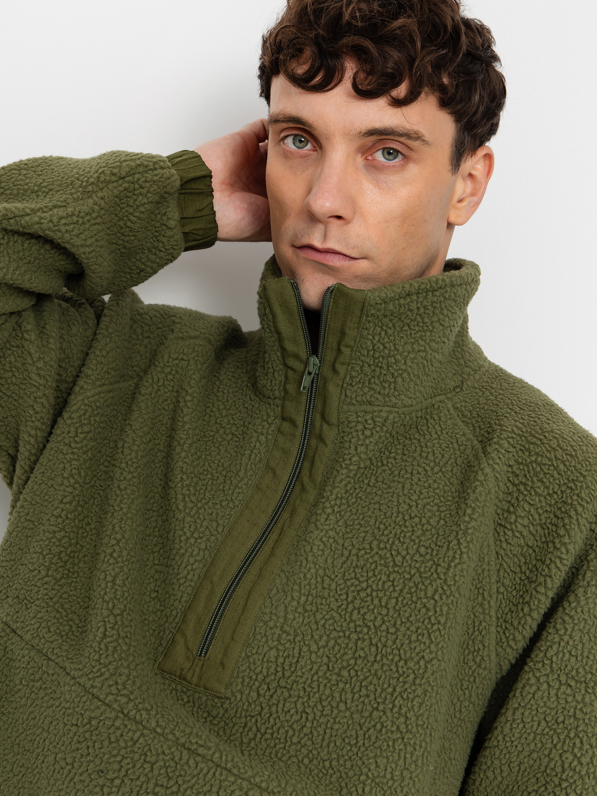Jones Snowboards Campfire Rec Sherpa Pulóver (moss green)