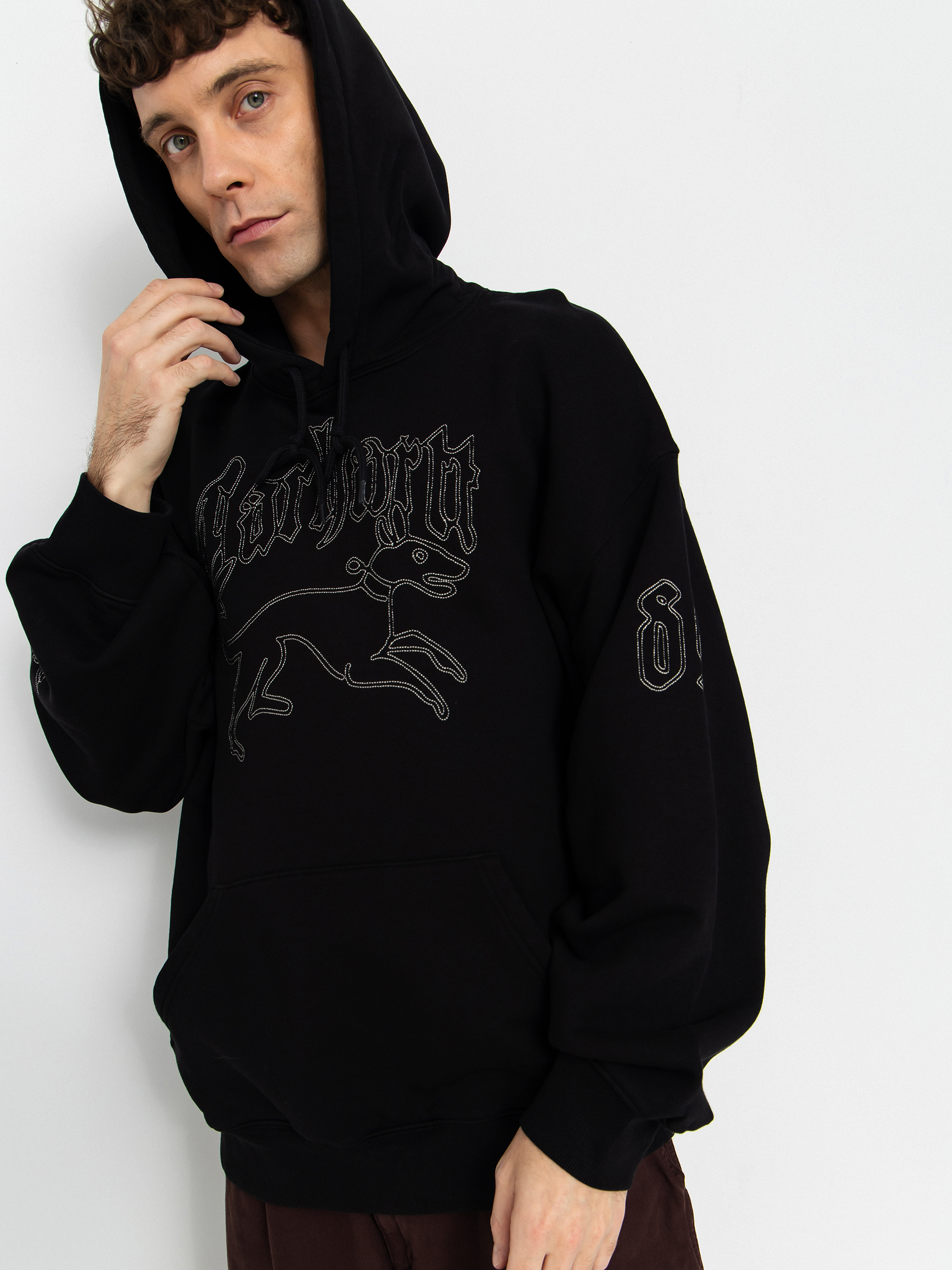 Kapucnis pulóver Carhartt WIP Hackwork HD (black/wall)