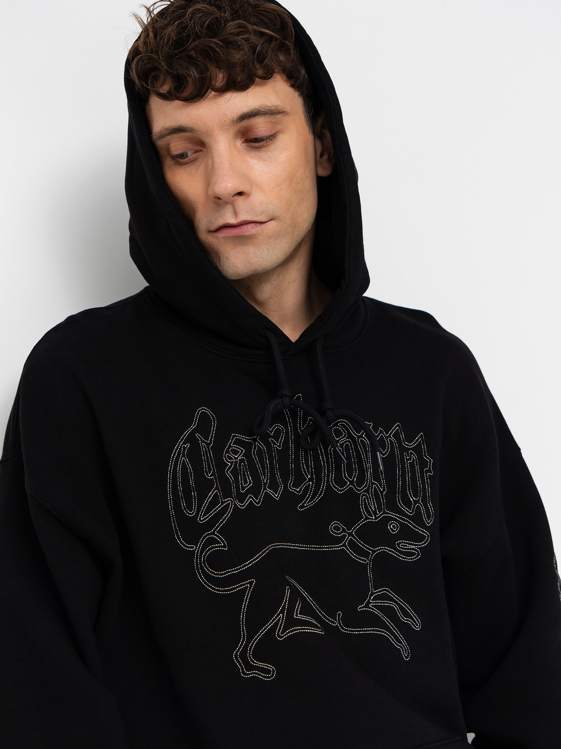 Kapucnis pulóver Carhartt WIP Hackwork HD (black/wall)