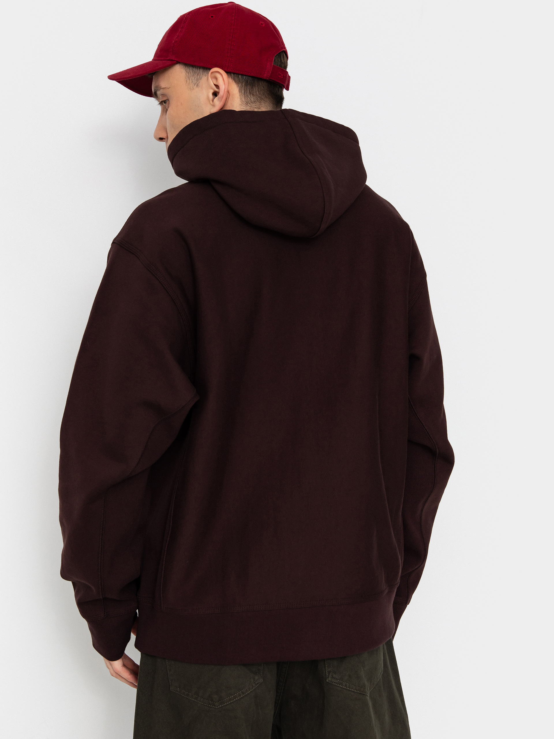 Kapucnis pulóver Carhartt WIP American Script HD (palisander)