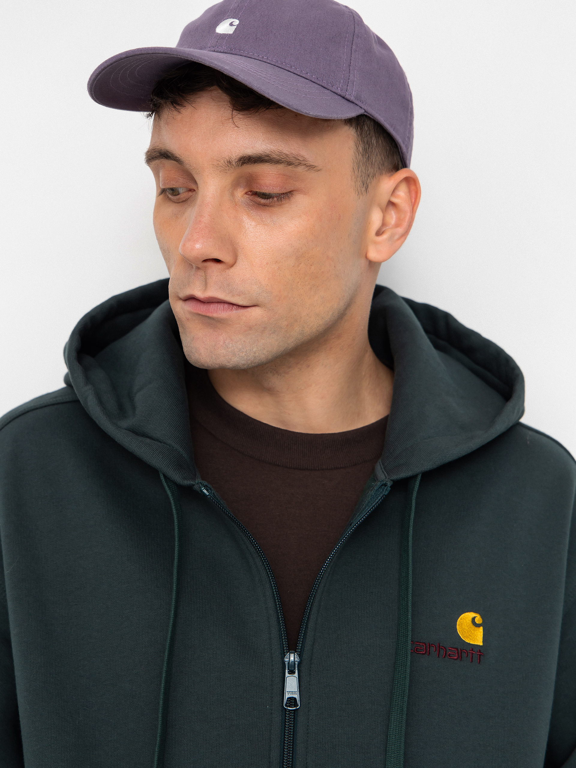 Carhartt WIP American Script ZHD Kapucnis pulóver (kale green)
