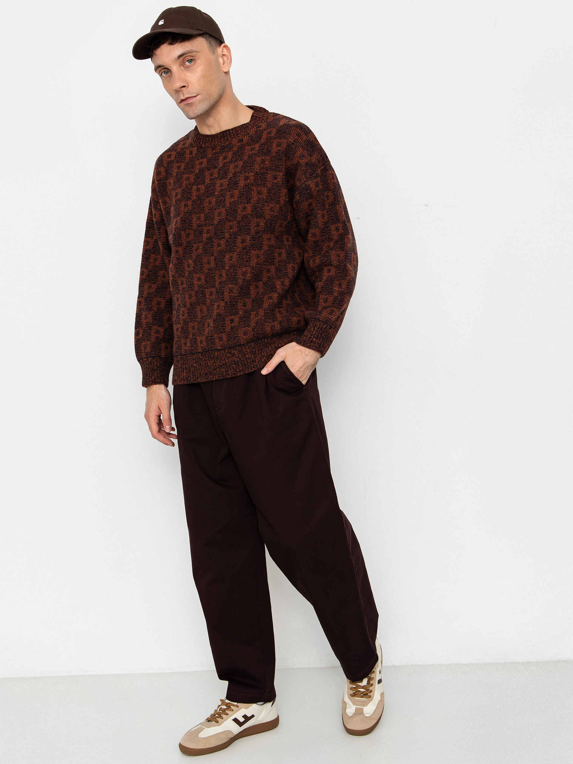 Polar Skate George P Pattern Pulóver (navy/orange)