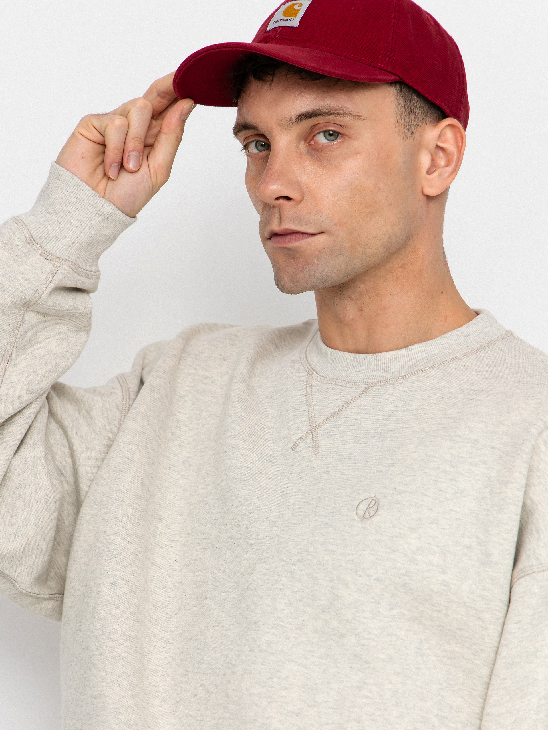Polar Skate Frankie Crewneck Pulóver (ivory grey melange)