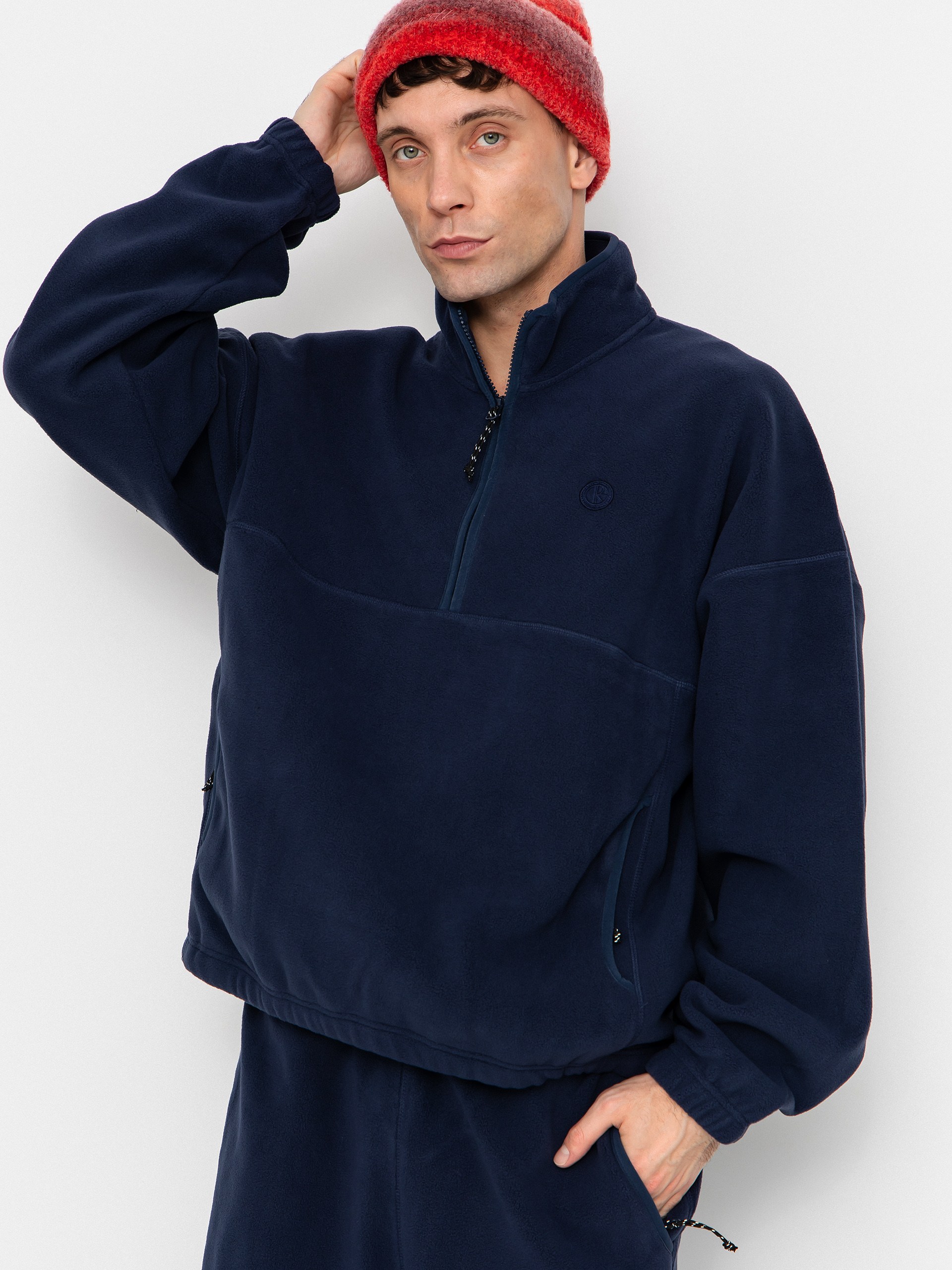 Polar Skate Ivan Half Zip Kardigán (grey blue)