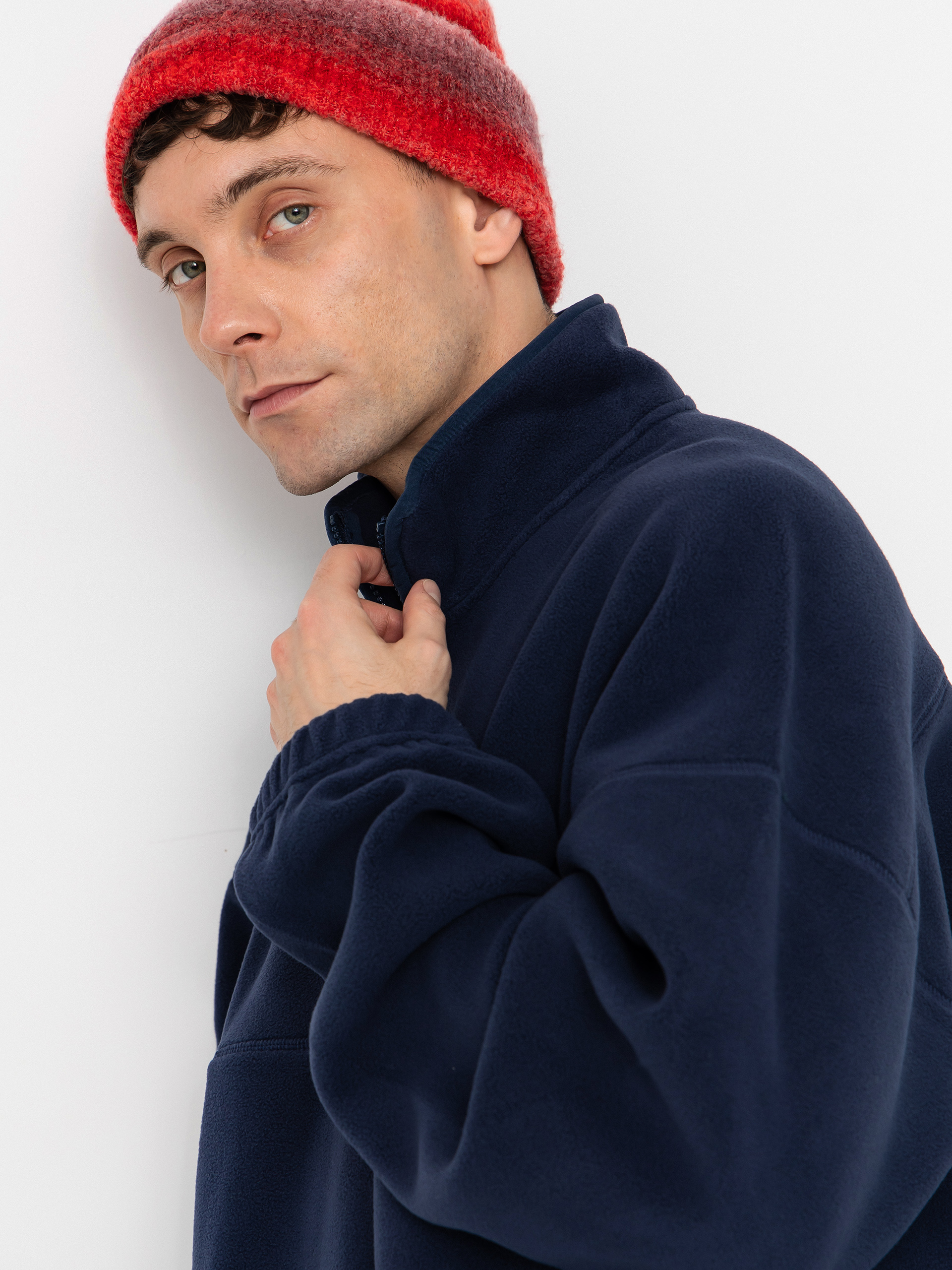 Polar Skate Ivan Half Zip Kardigán (grey blue)