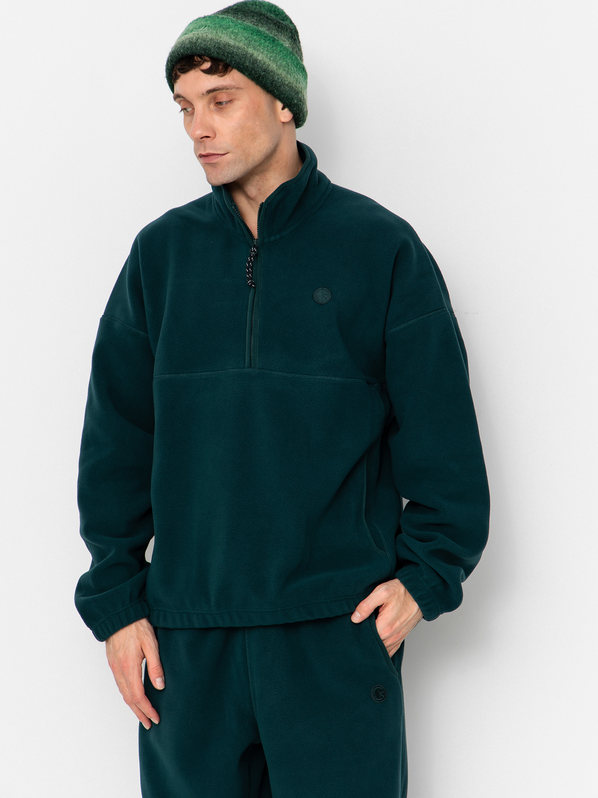 Polar Skate Ivan Half Zip Kardigán (dark emerald)