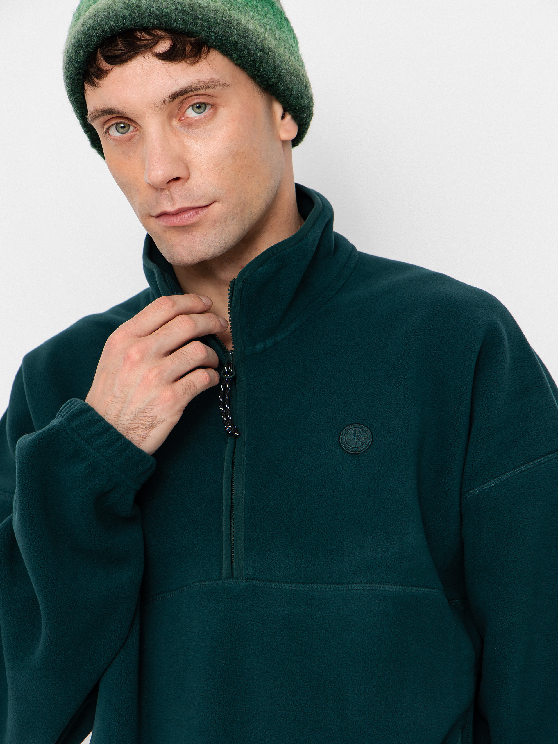 Polar Skate Ivan Half Zip Kardigán (dark emerald)