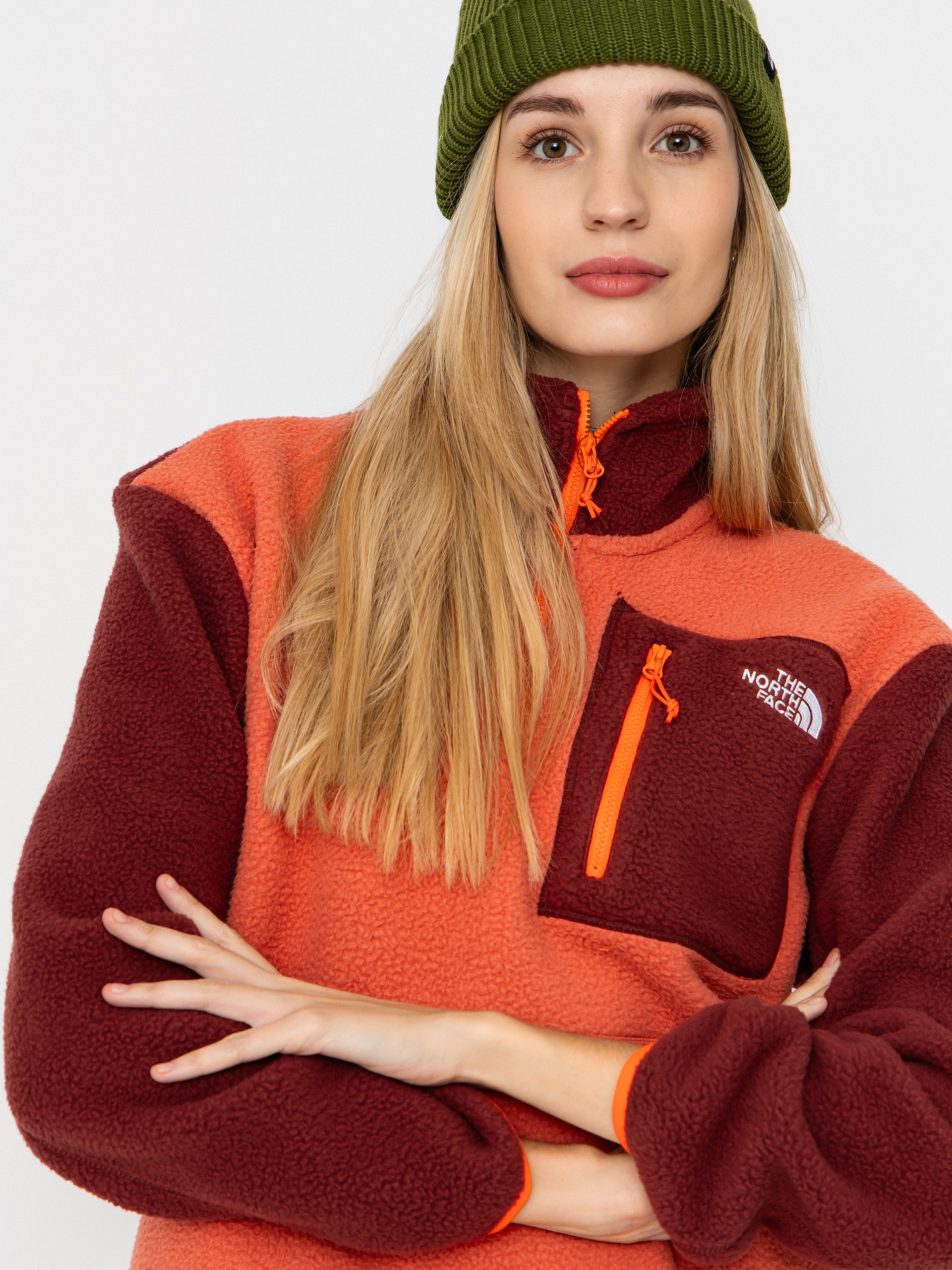 Férfi The North Face Yumiori 1/4 Zip Polár pulóver (mars dust/sumac/solar f)