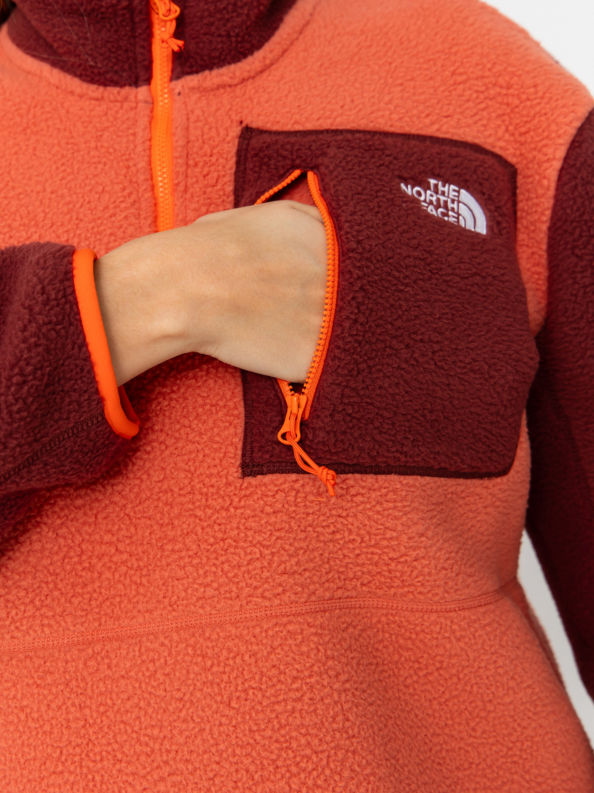 Férfi The North Face Yumiori 1/4 Zip Polár pulóver (mars dust/sumac/solar f)