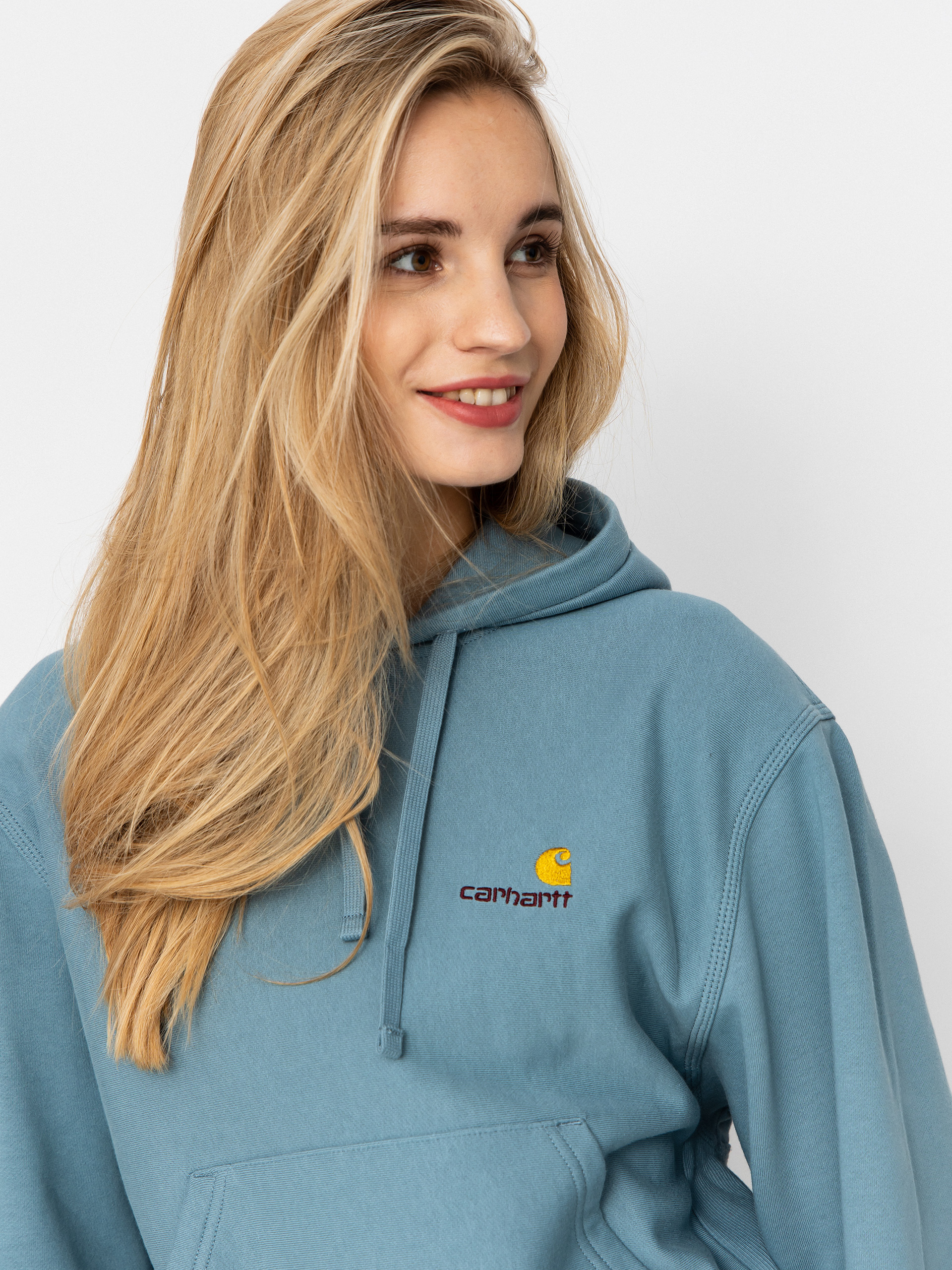 Kapucnis pulóver Carhartt WIP American Script HD Wmn (citadel)