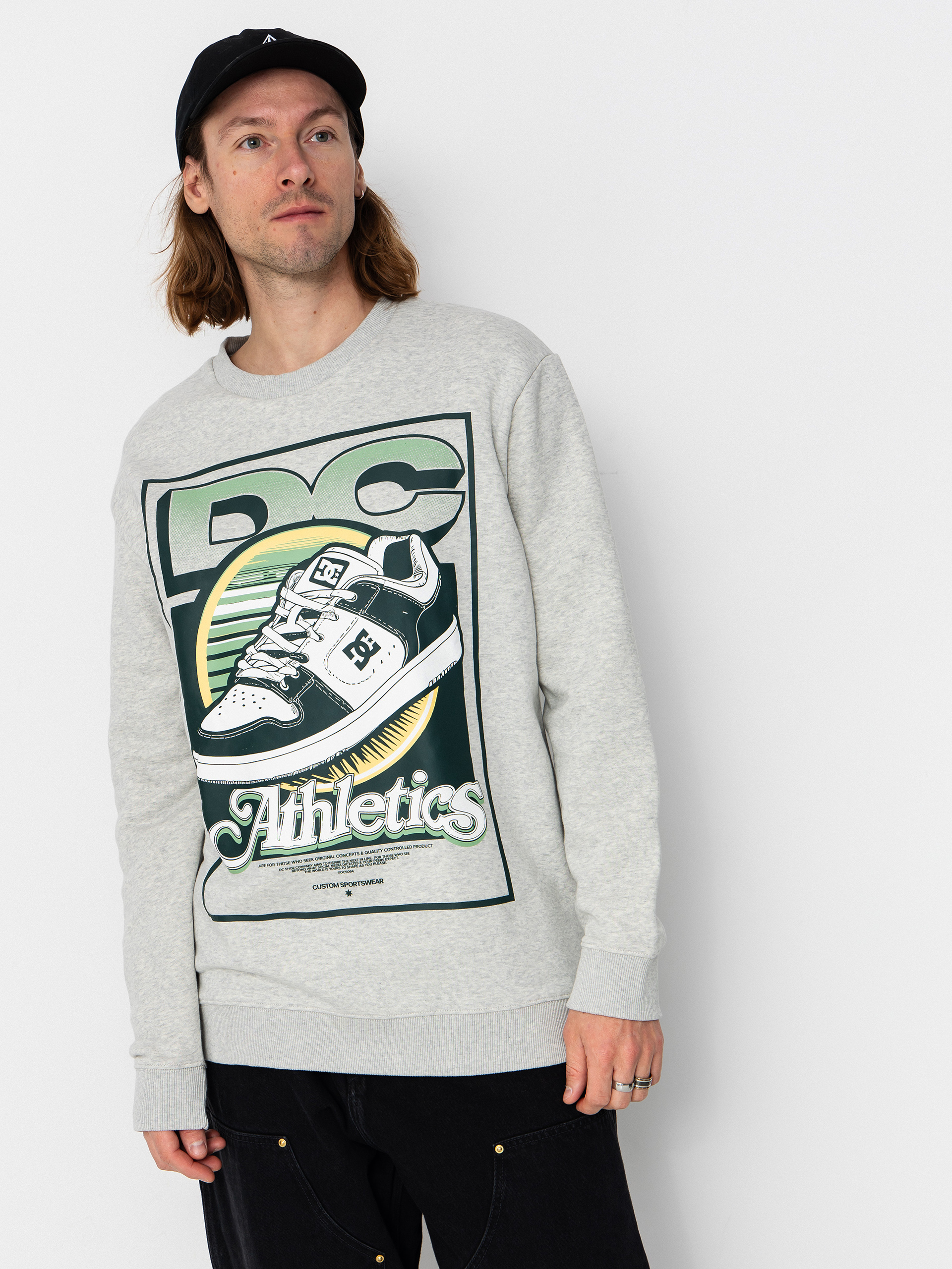 Pulóver DC Manteca Tribute Crew (light heather grey)