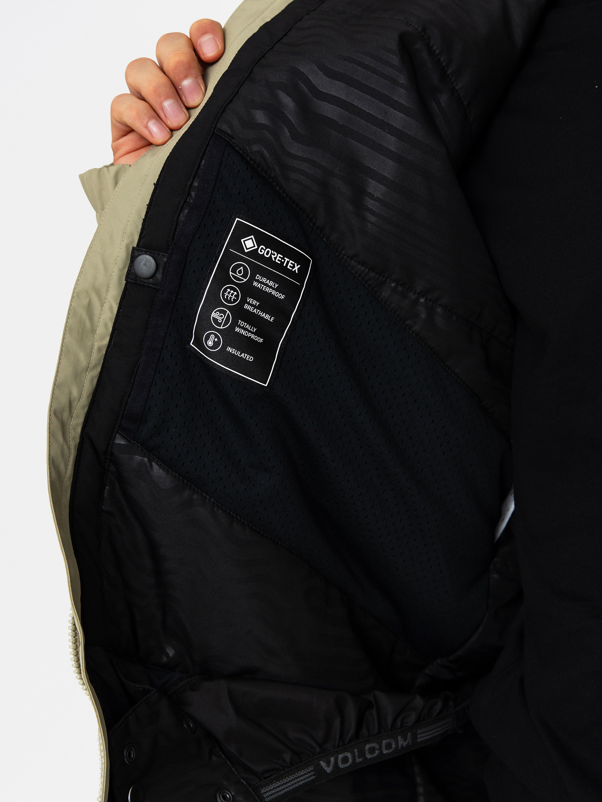 Férfi Snowboard dzseki Volcom Dua Ins Gore Tex (moss green)