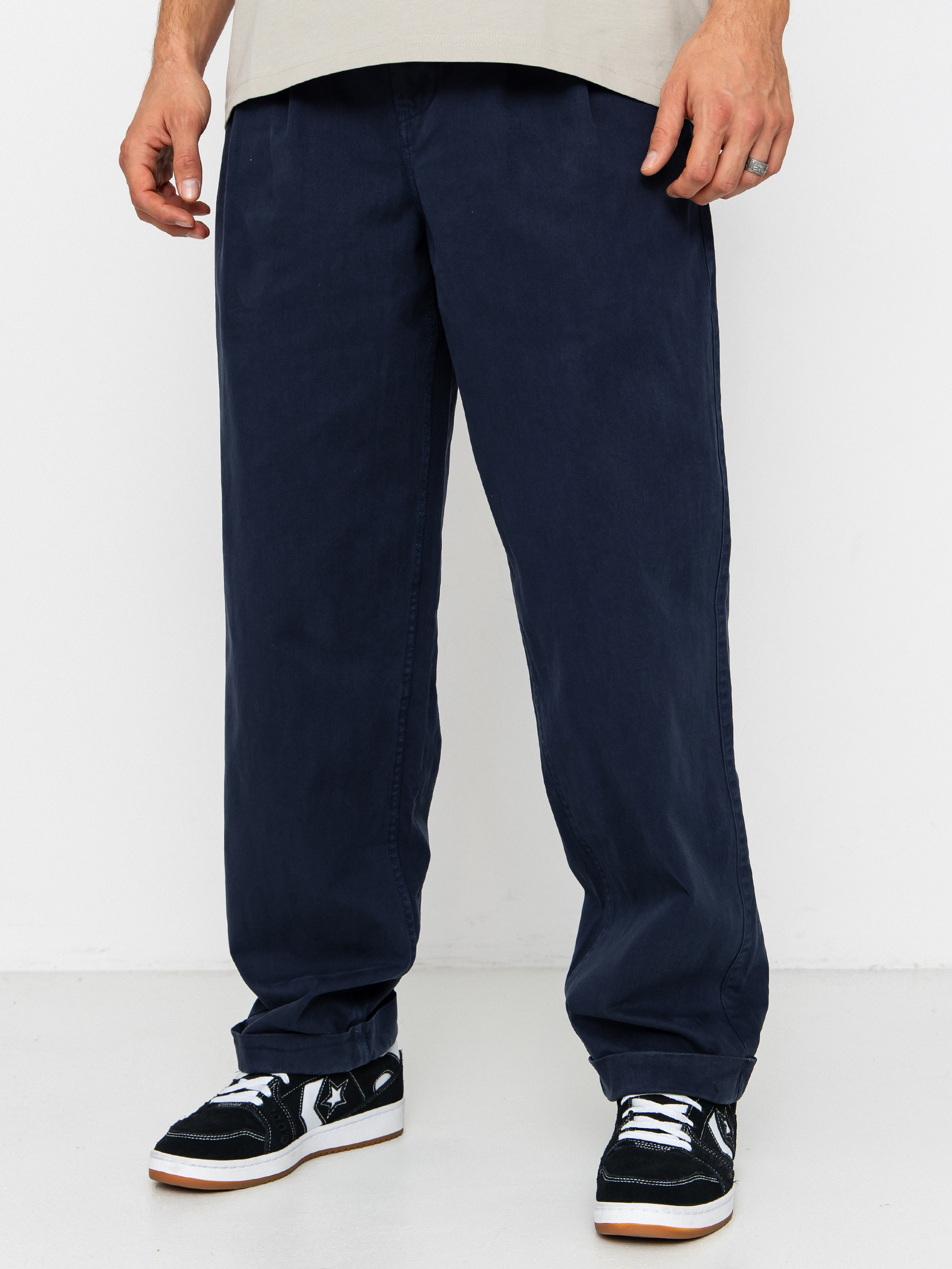 Element Big Pleated Chino Kisnadrág (eclipse navy)