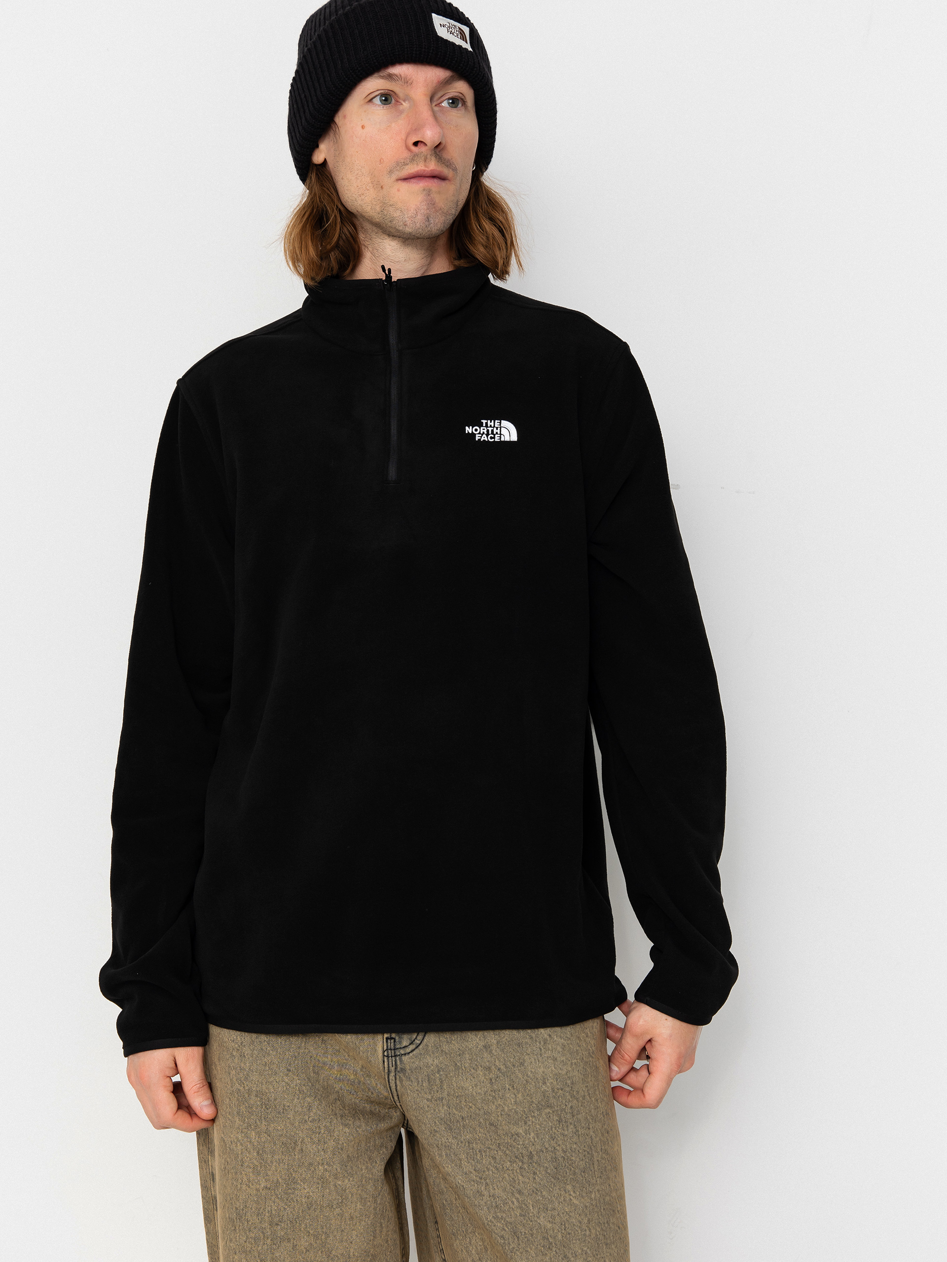Polár pulóver The North Face Glacier FLC 1/4 Zip (tnf black)