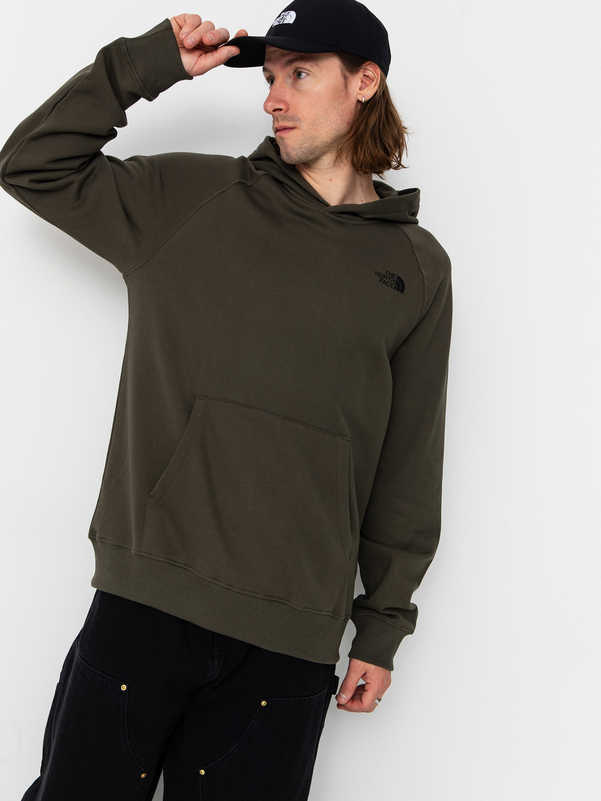 Kapucnis pulóver The North Face Box Nse Edge Of Light Infill Raglan HD (new taupe green/tnf bla)