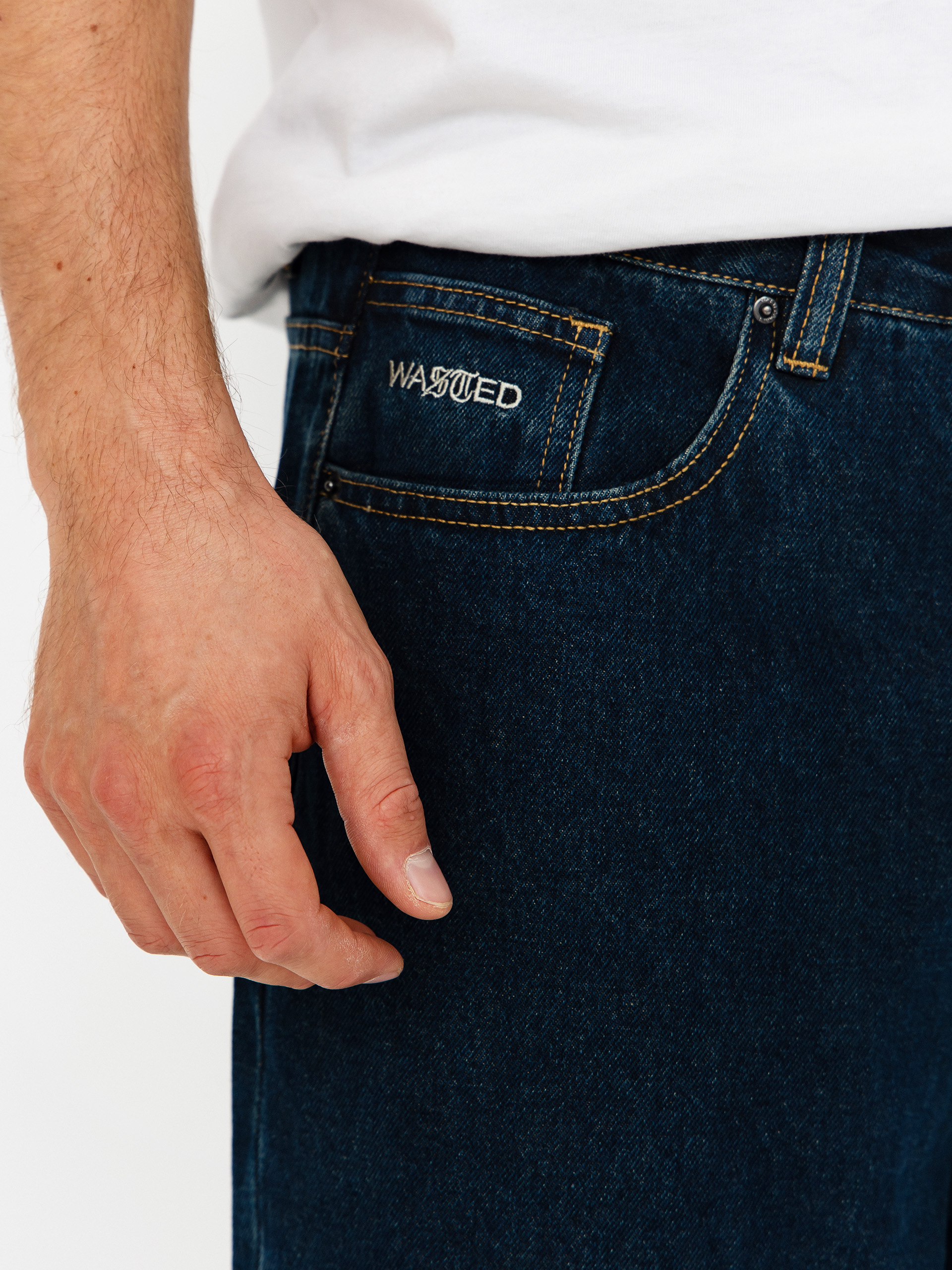 Kisnadrág Wasted Paris Crest Casper (raw blue)