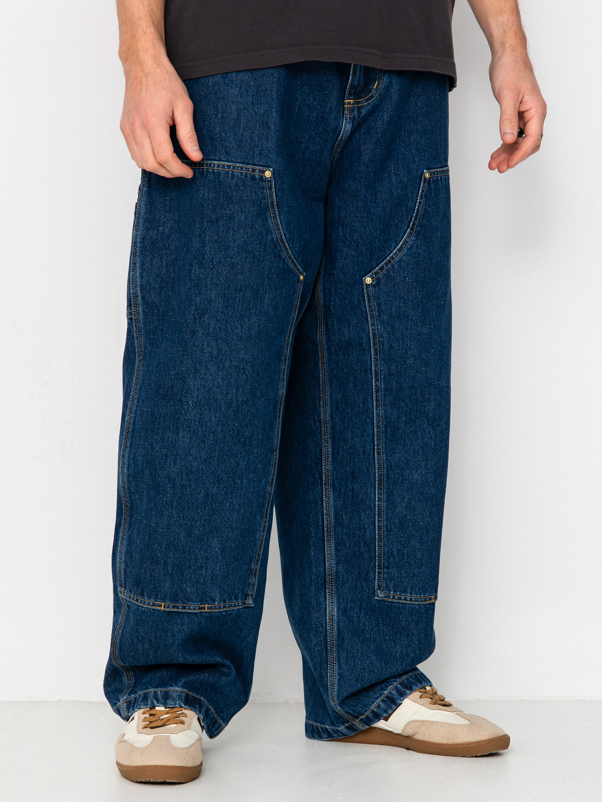 Kisnadrág Carhartt WIP Nash Double Knee (blue/stone washed)