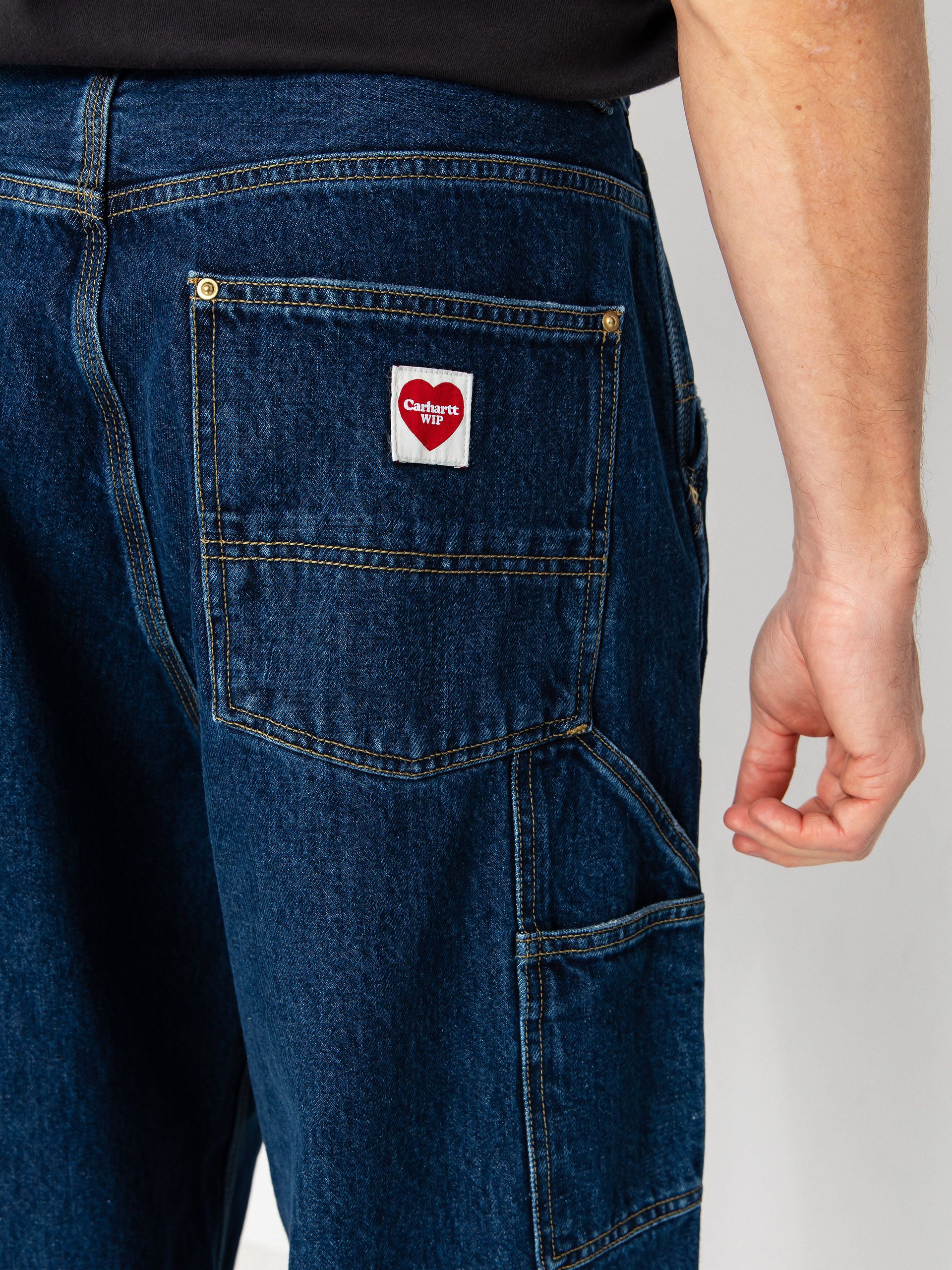 Kisnadrág Carhartt WIP Nash Double Knee (blue/stone washed)