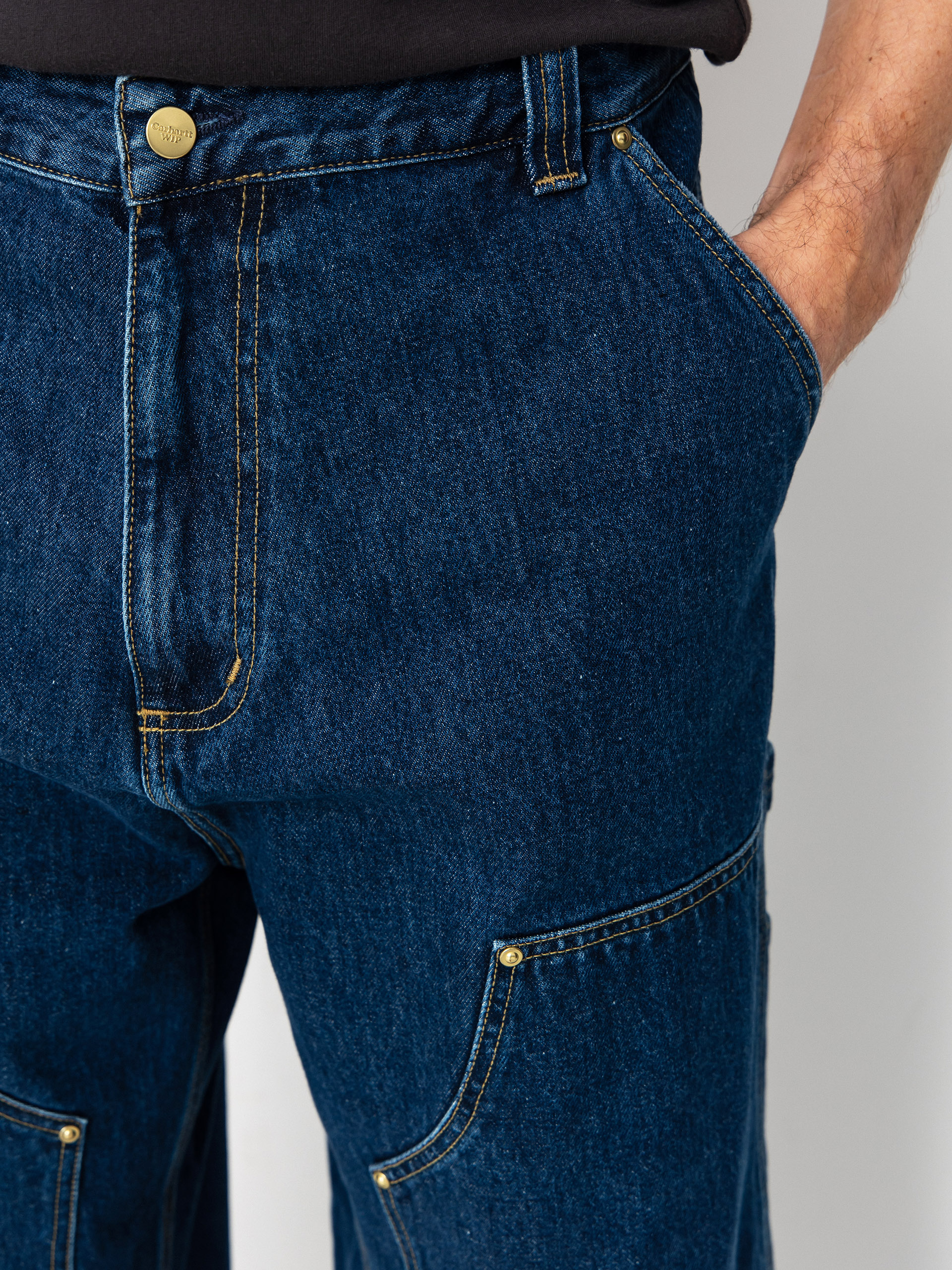 Kisnadrág Carhartt WIP Nash Double Knee (blue/stone washed)