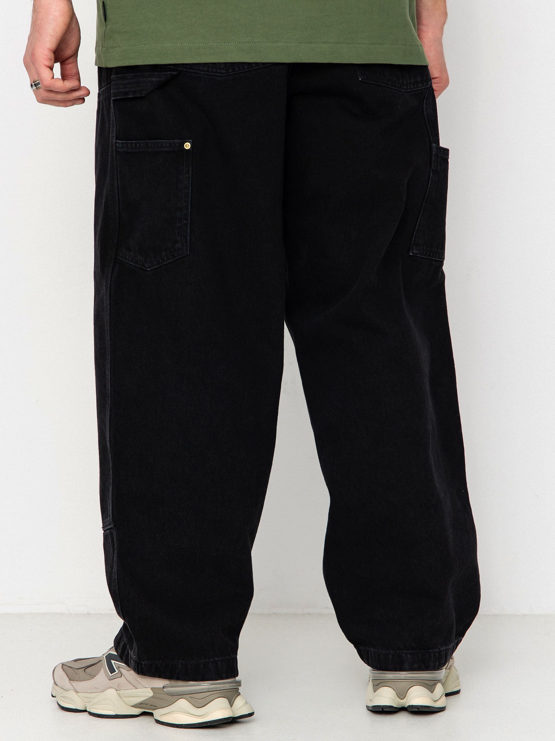 Kisnadrág Carhartt WIP Nash Double Knee (black/stone washed)