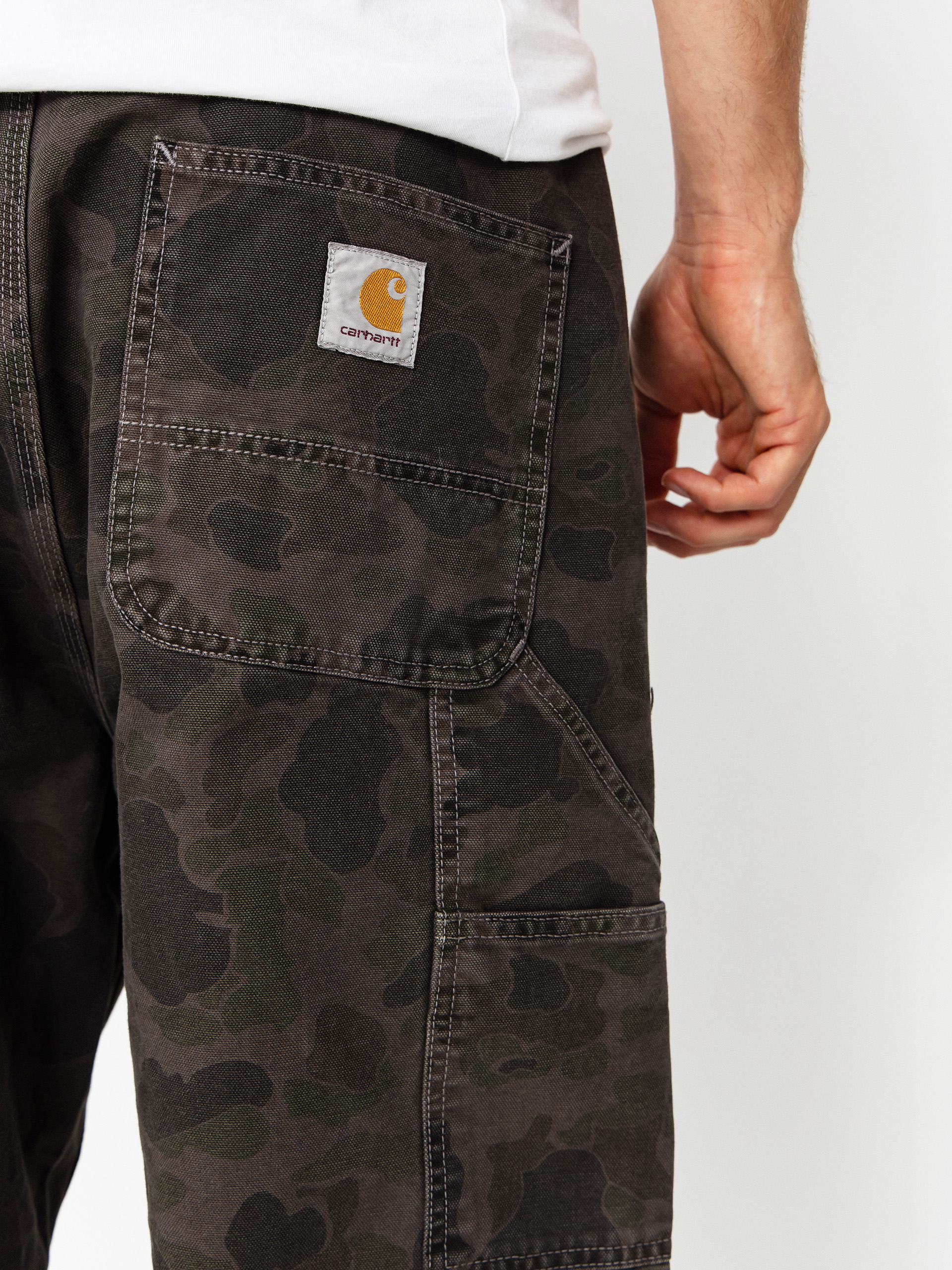 Kisnadrág Carhartt WIP Duck Single Knee (camo duck/green/porphyry/garment dyed)