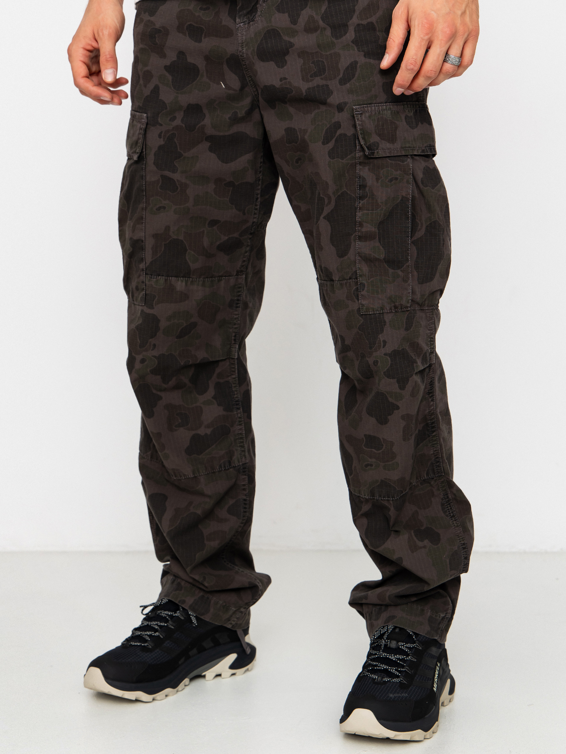 Kisnadrág Carhartt WIP Duck Cargo (camo duck/green/porphyry/garment dyed)