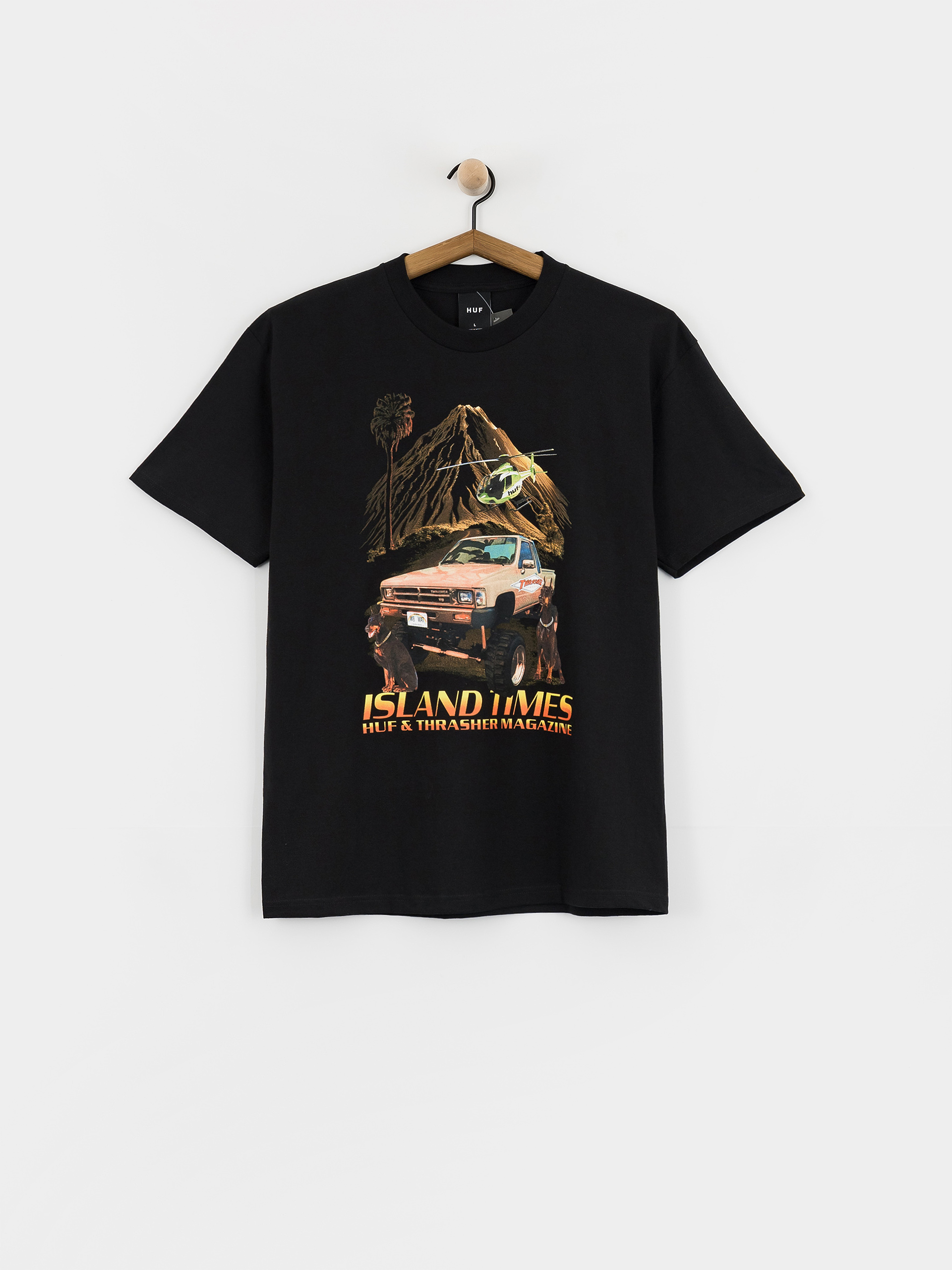 Póló HUF X Thrasher Island Times (black)