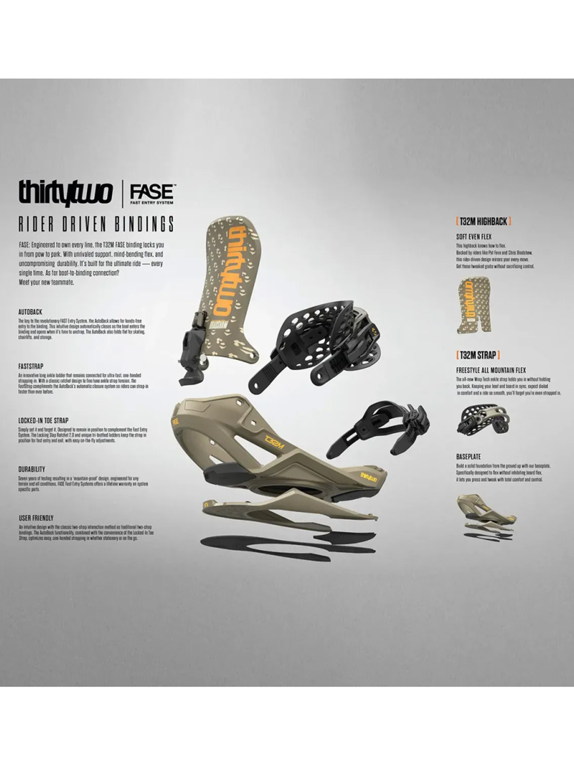 Snowboard kötés ThirtyTwo T32M Fase (orange)