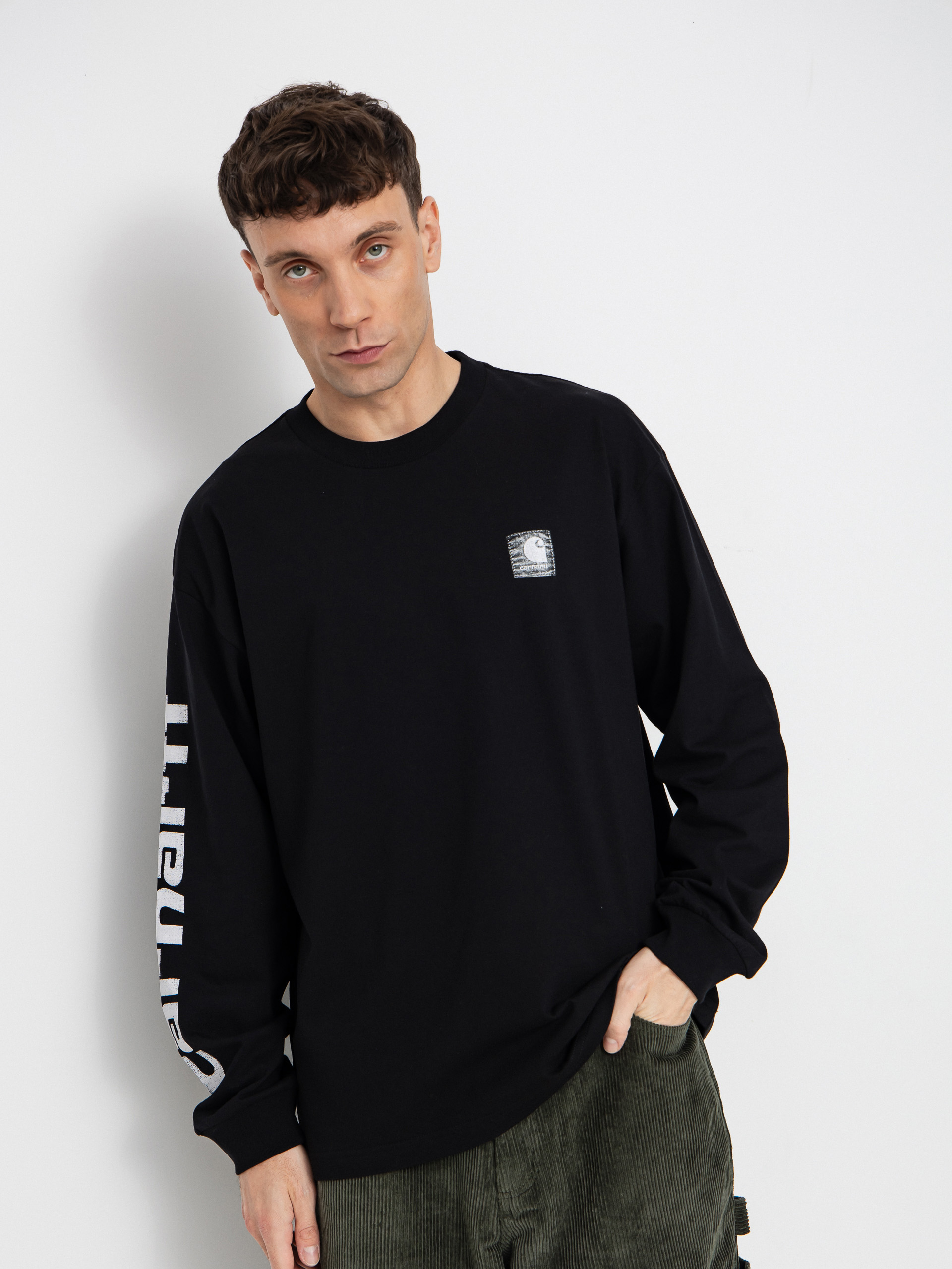 Hosszú ujjú felső Carhartt WIP Archive Script (black)