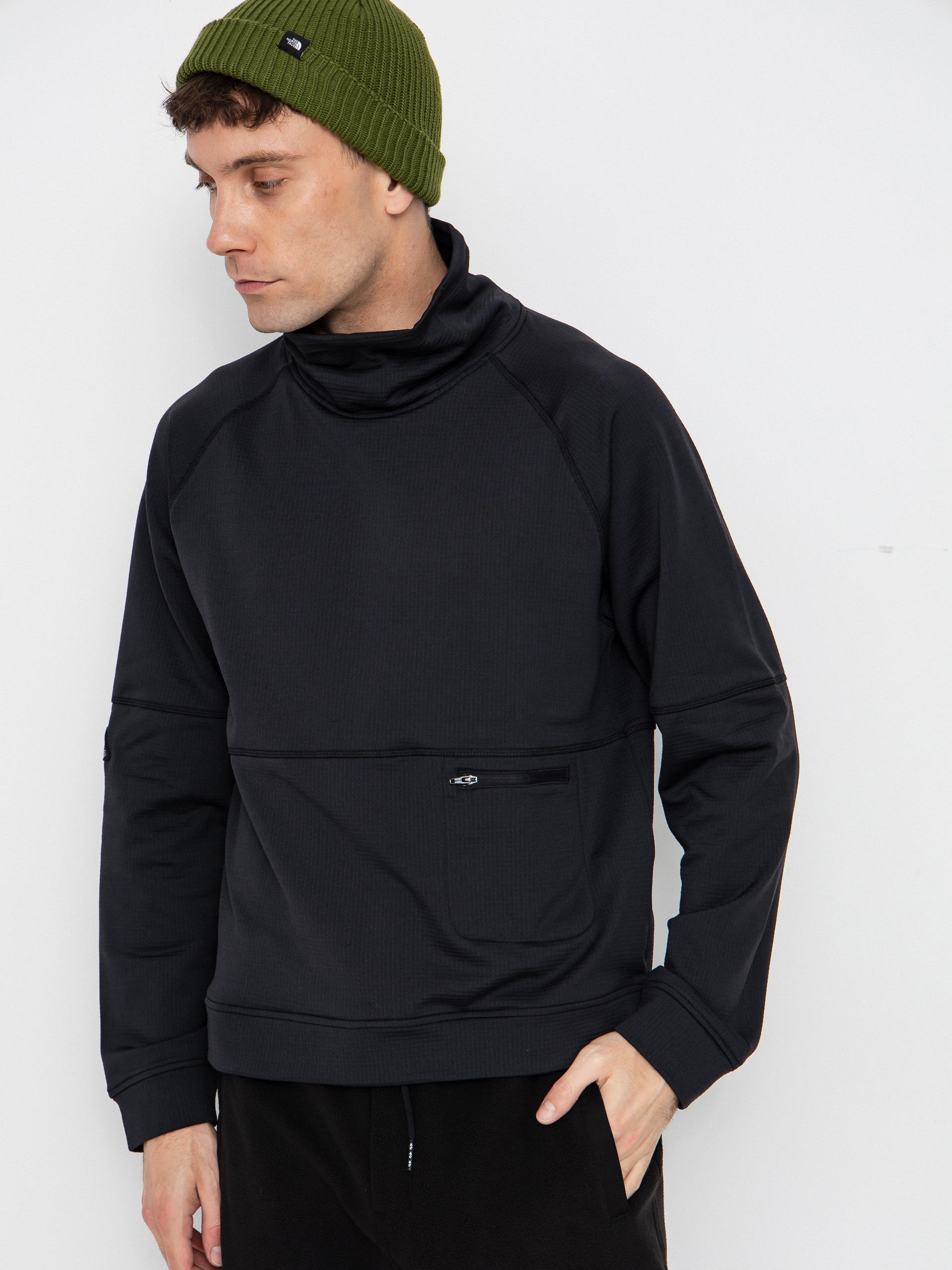 Pulóver Jones Snowboards Flagship Rec Grid 1/2 Zip (stealth black)
