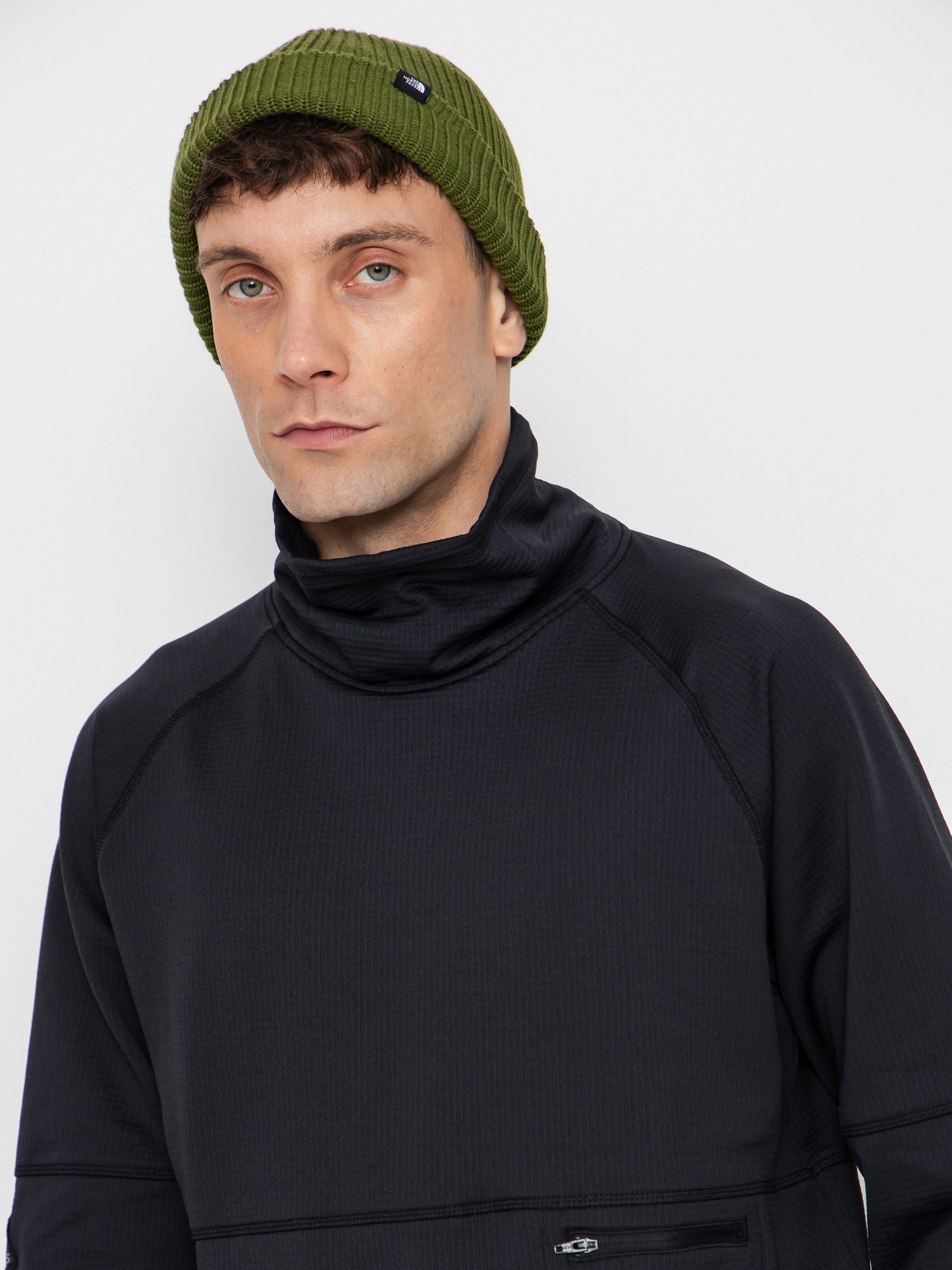 Pulóver Jones Snowboards Flagship Rec Grid 1/2 Zip (stealth black)
