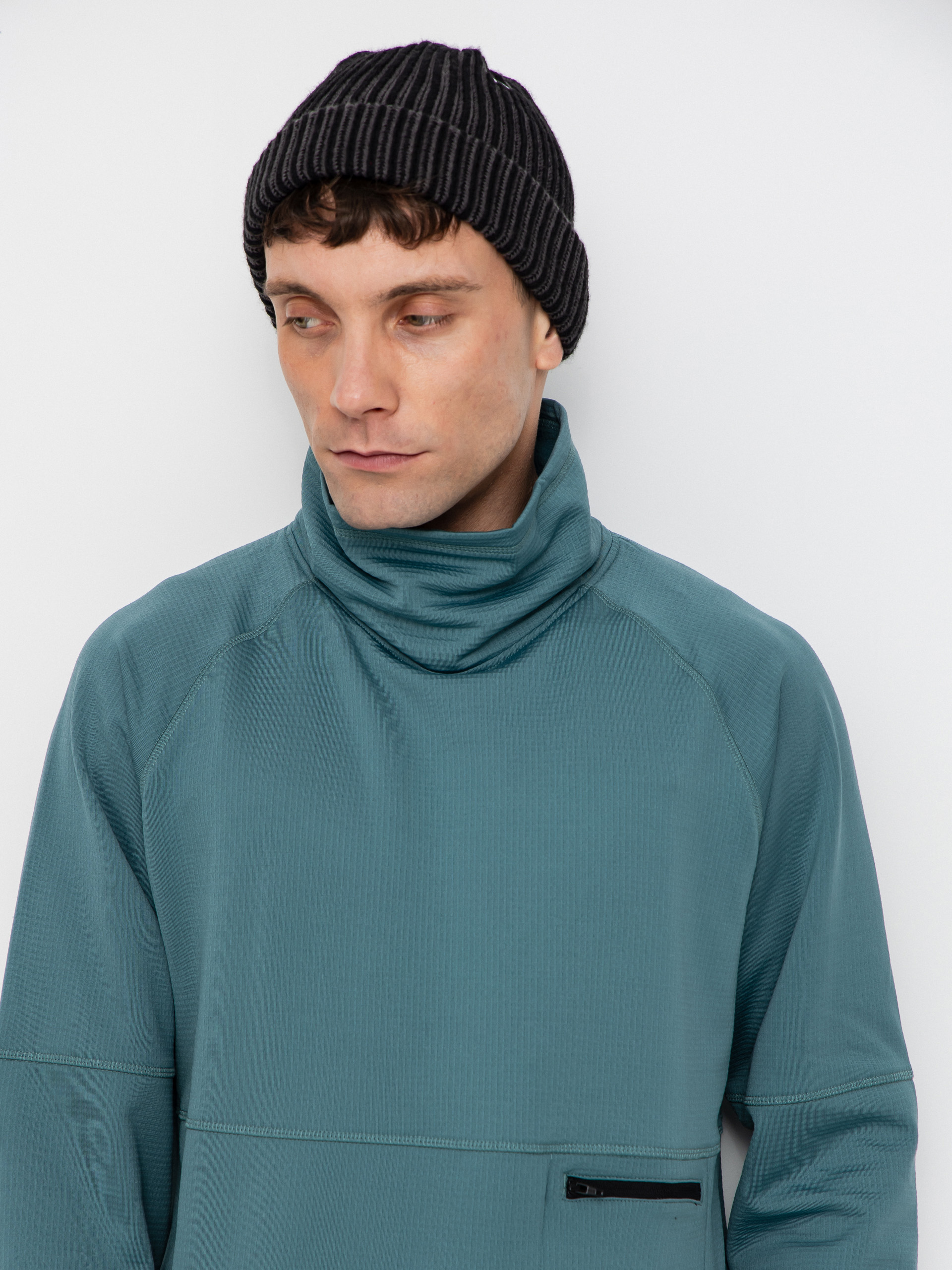 Pulóver Jones Snowboards Flagship Rec Grid 1/2 Zip (atlantic blue)