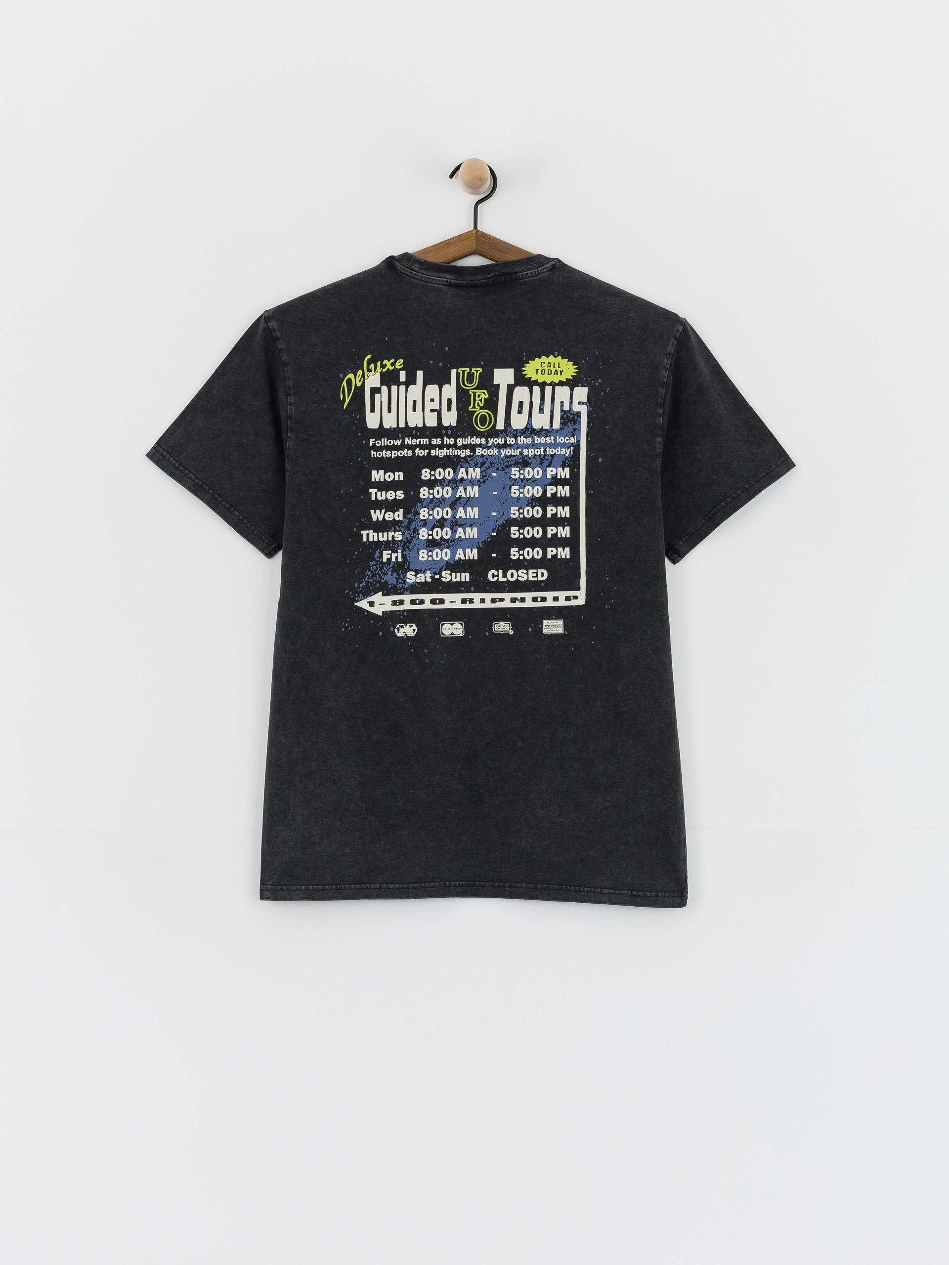 RipNDip Ufo Tours Póló (black vintage wash)