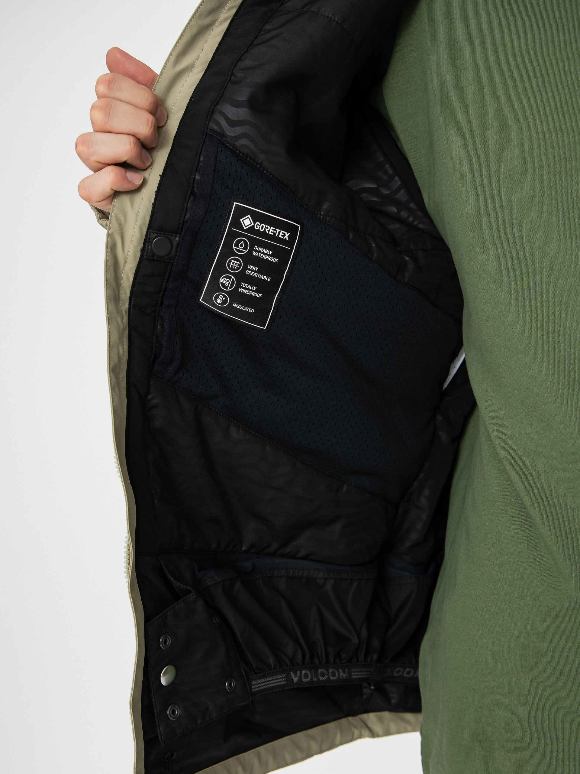 Férfi Snowboard dzseki Volcom Dua Ins Gore Tex (moss green)