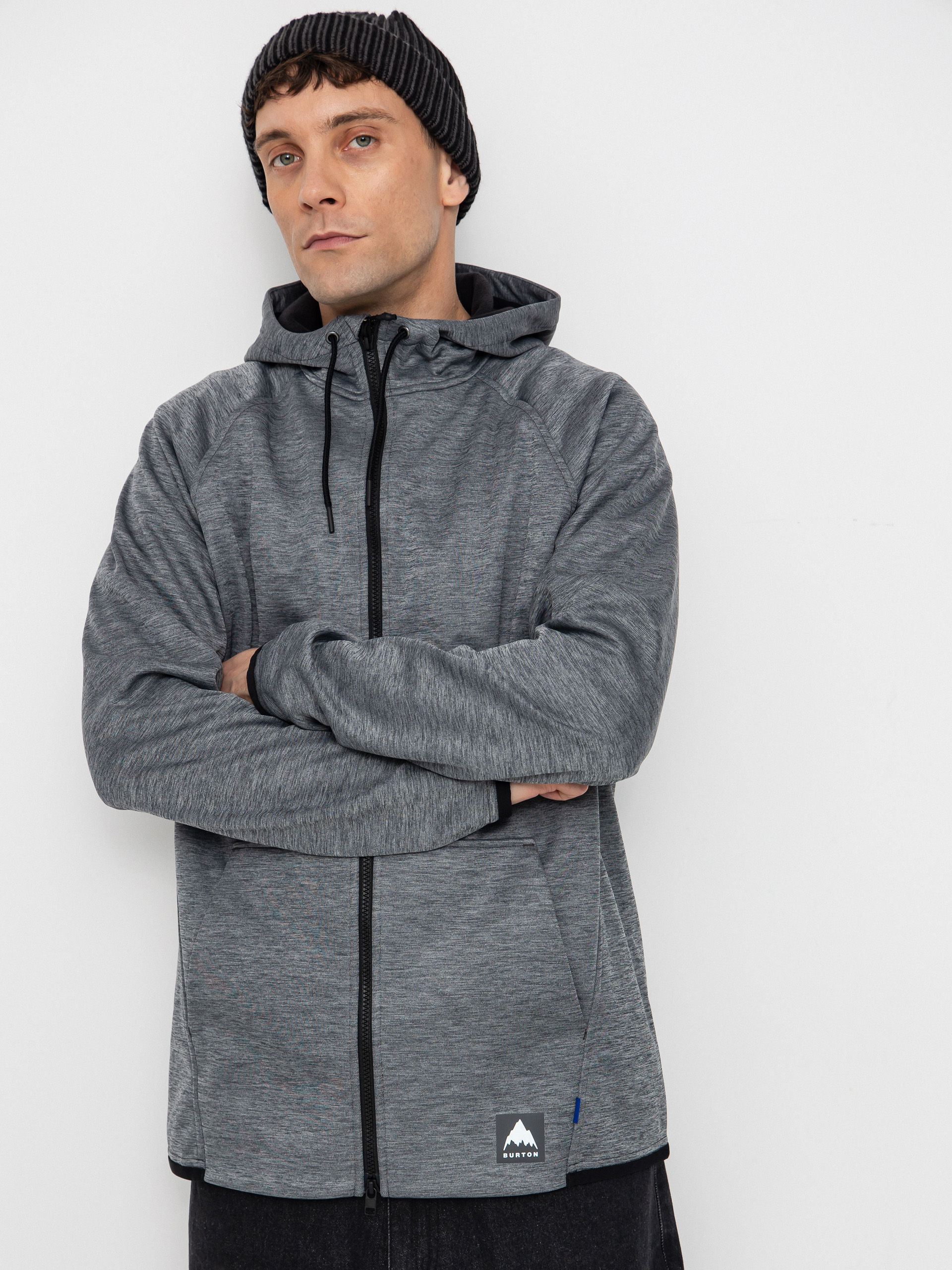 Férfi Thermo pulóver Burton Crown ZHD (true black heather)