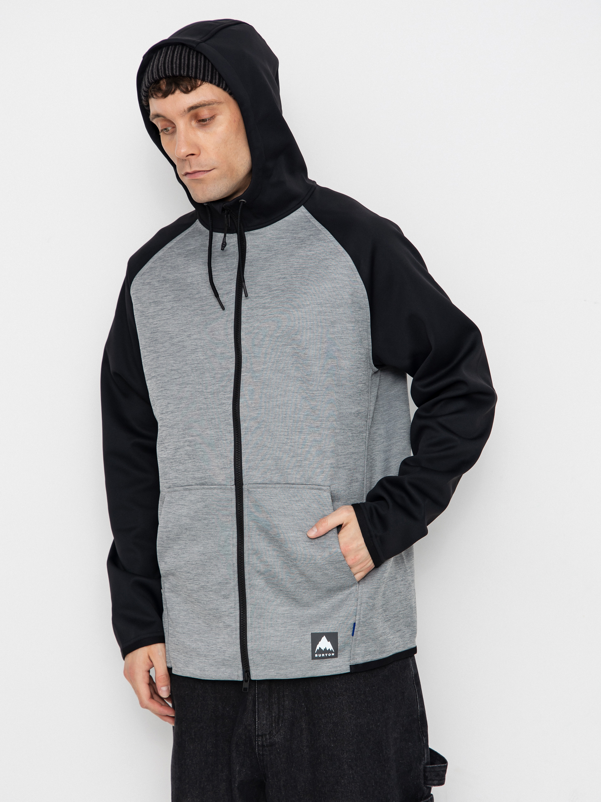 Férfi Thermo pulóver Burton Crown ZHD (gray heather/true black)