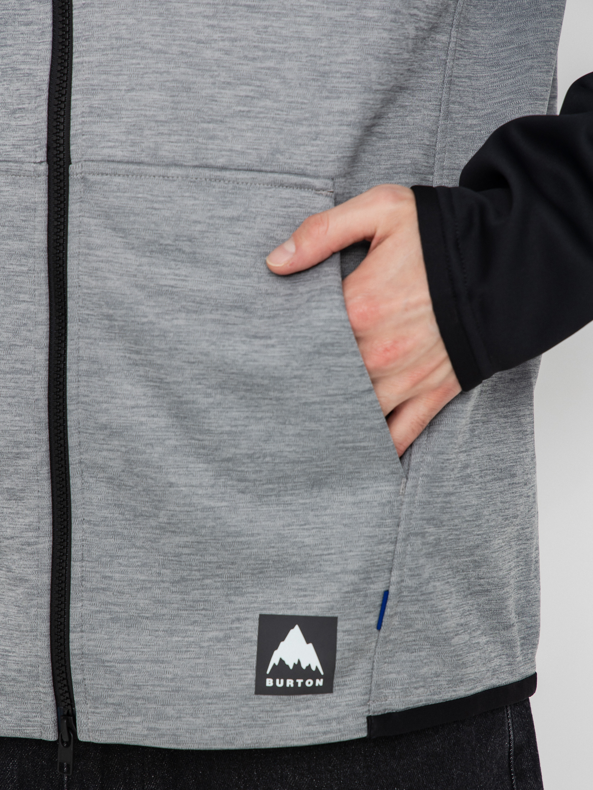 Férfi Thermo pulóver Burton Crown ZHD (gray heather/true black)