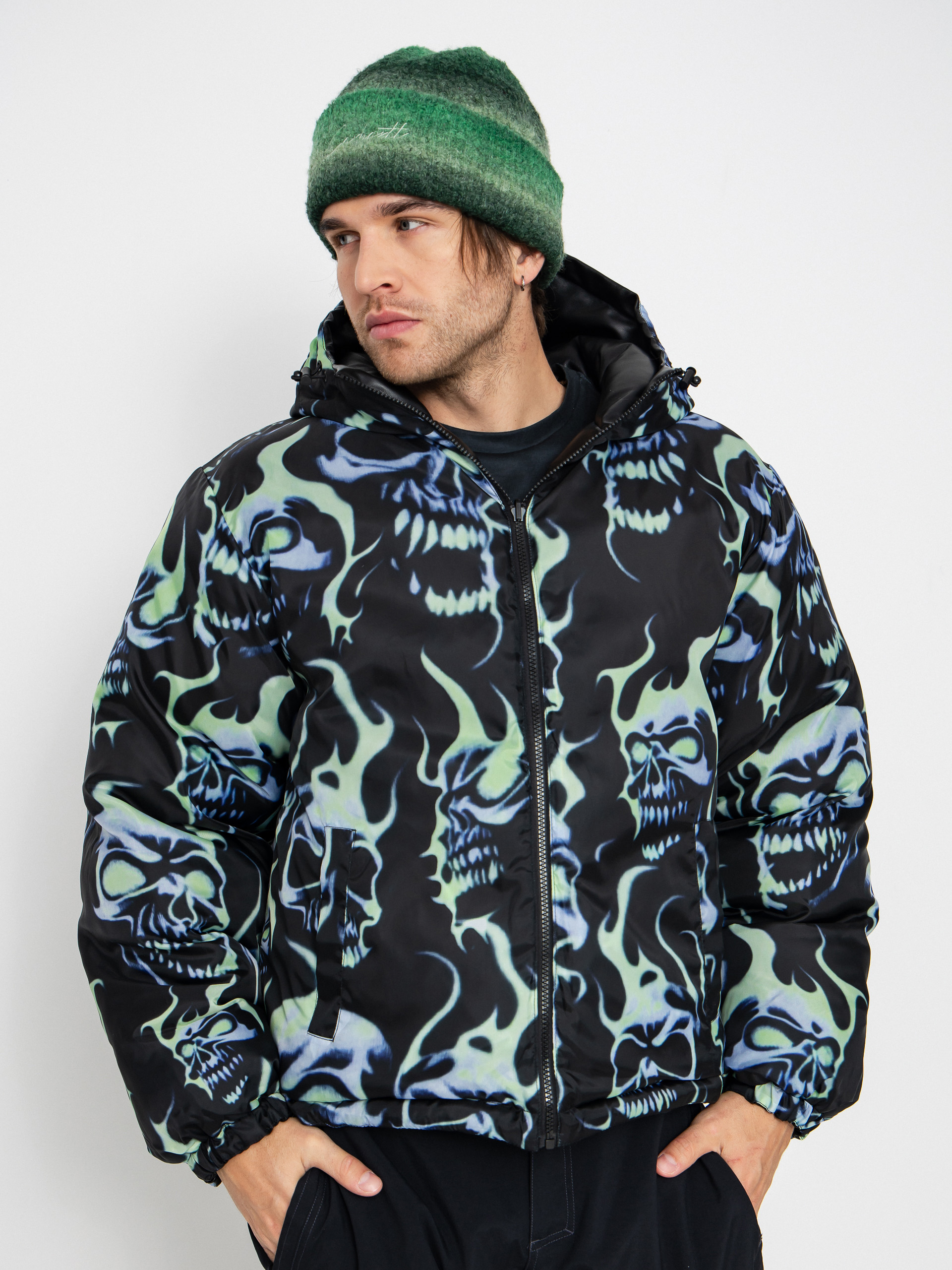 Wasted Paris Skull Puffer Dzseki (black)