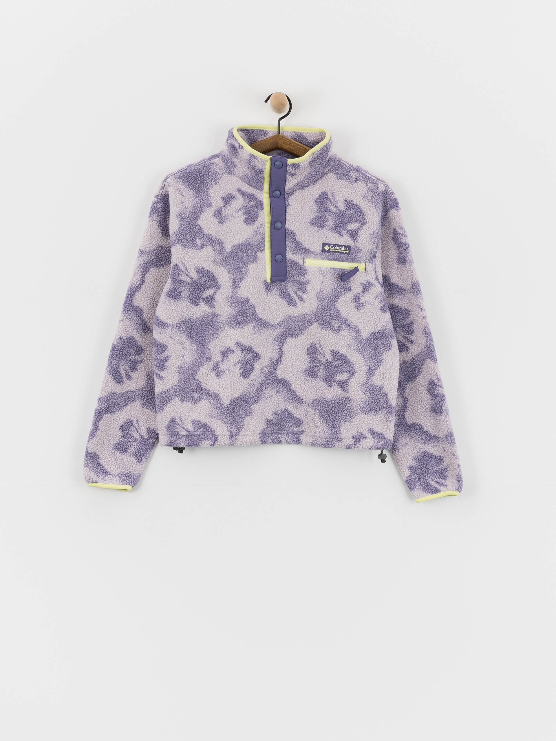 Columbia Helvetia II Printed Cropped Half Snap Wmn Polu00e1r pulu00f3ver (stormwatch/sprayflower)