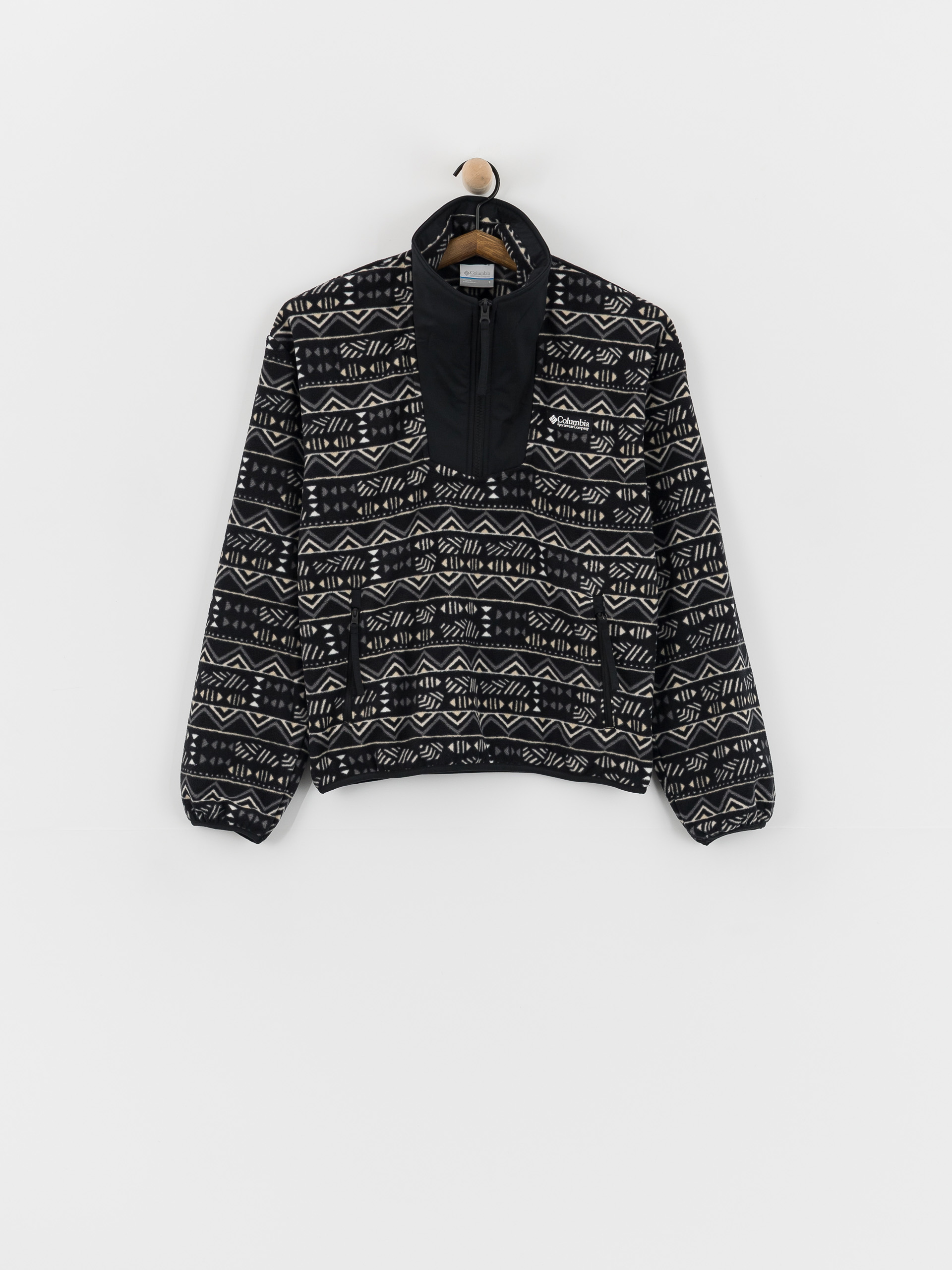 Női Columbia Sequoia Grove Printed Half Zip Polár pulóver (black/horizons)