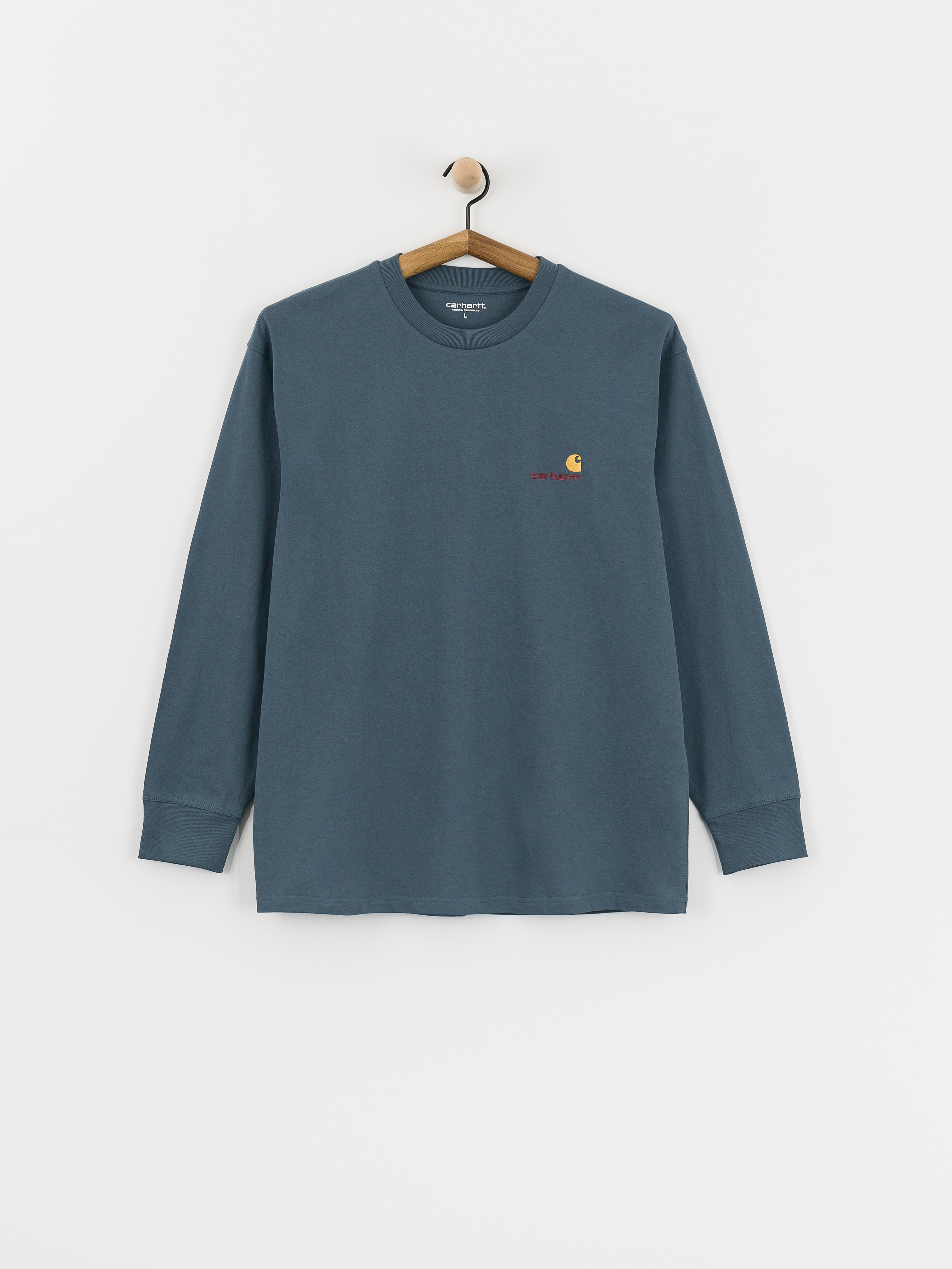 Hosszú ujjú felső Carhartt WIP American Script (office blue)