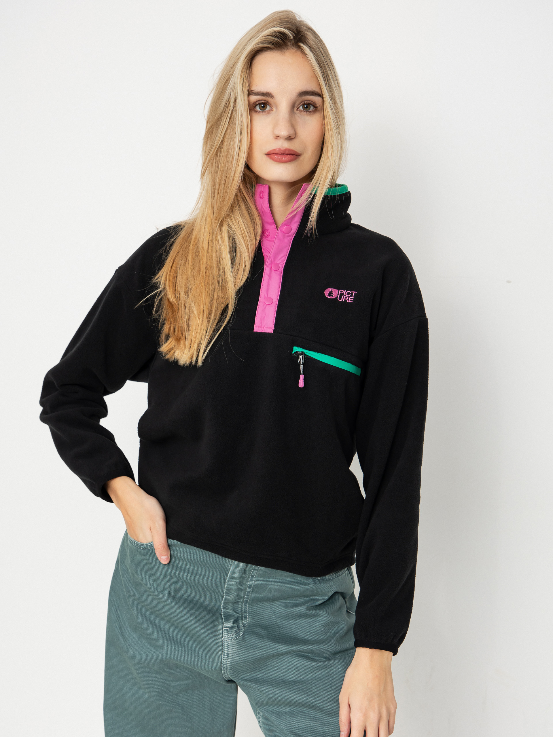 Női Picture Arcca 1/4 Zip Polár pulóver (black)