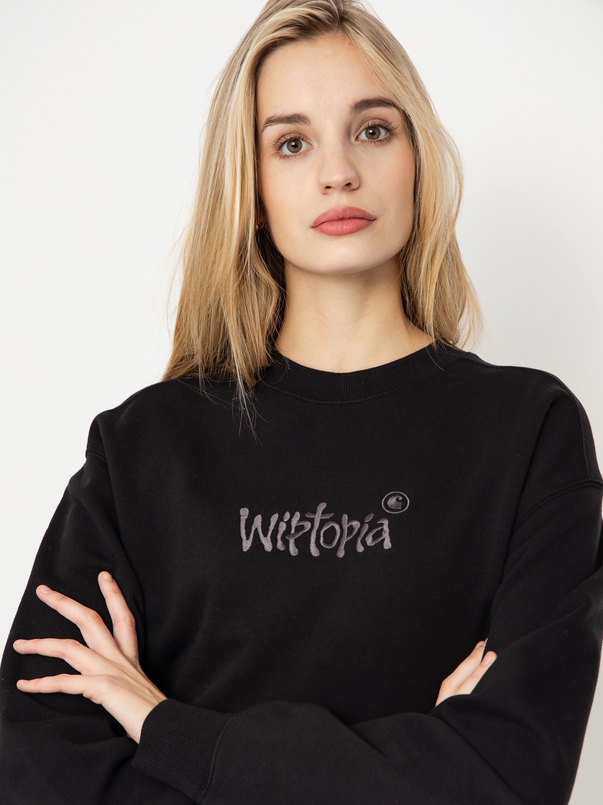 Carhartt WIP Wiptopia Script Wmn Pulóver (black/dark grey)