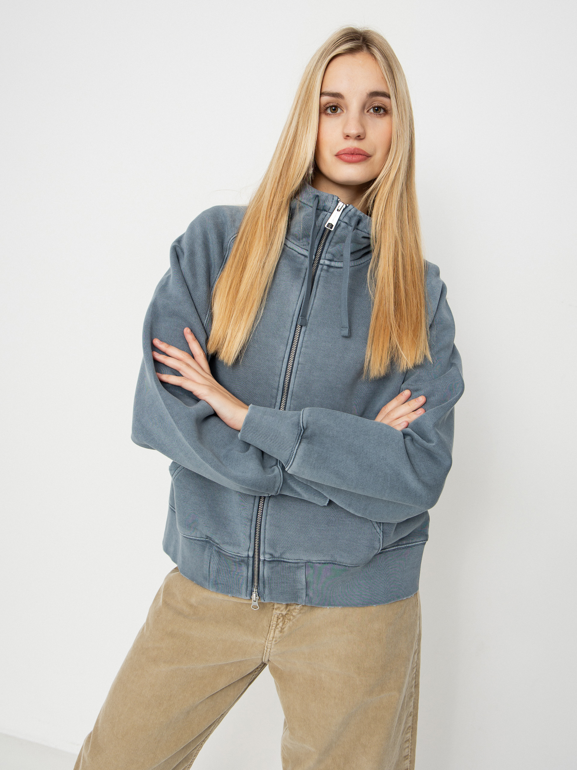 Kapucnis pulóver Carhartt WIP Torion ZHD Wmn (office blue)