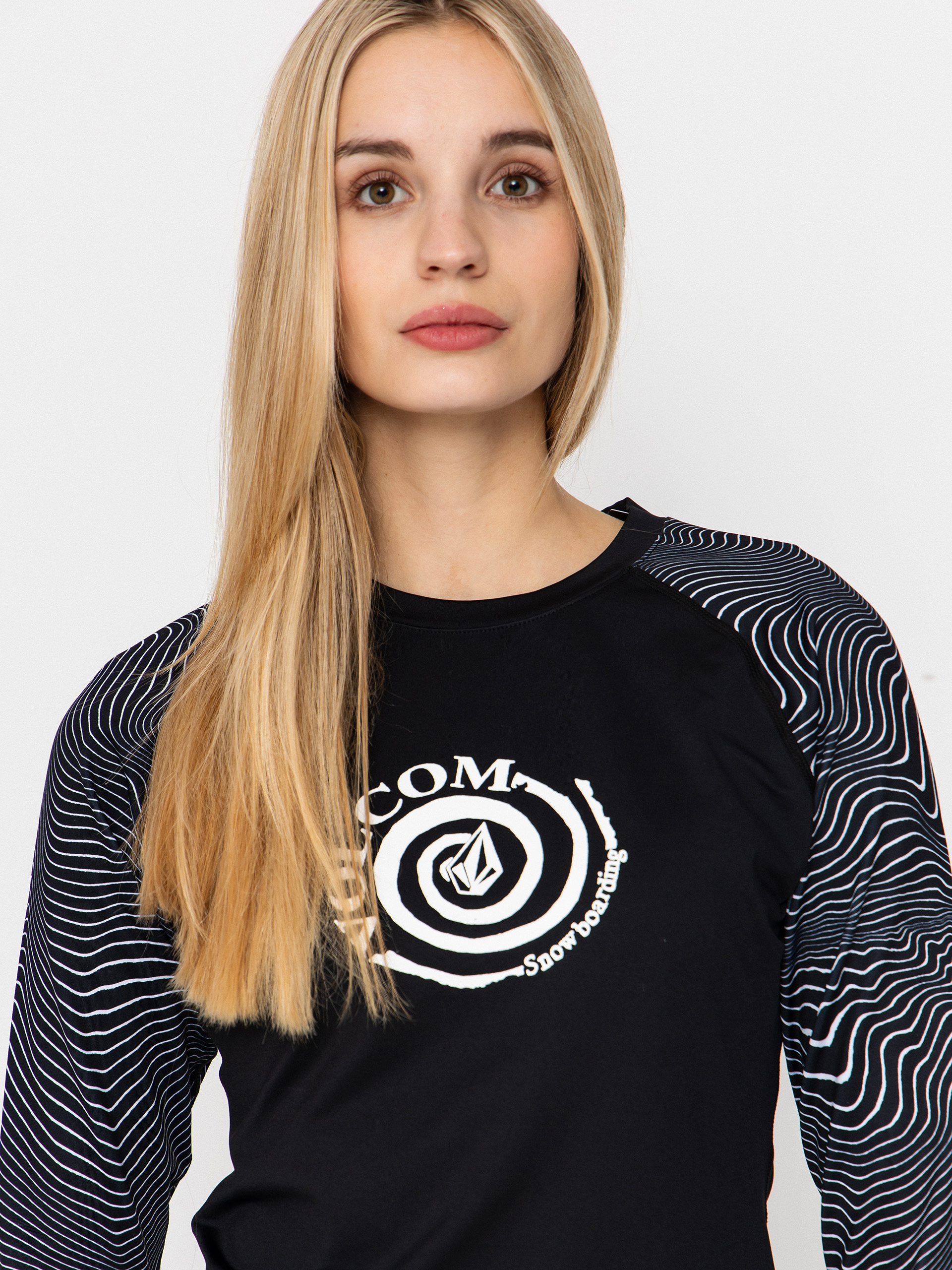 Női Volcom V Science Crew Hosszú ujjú thermo felső (black white)