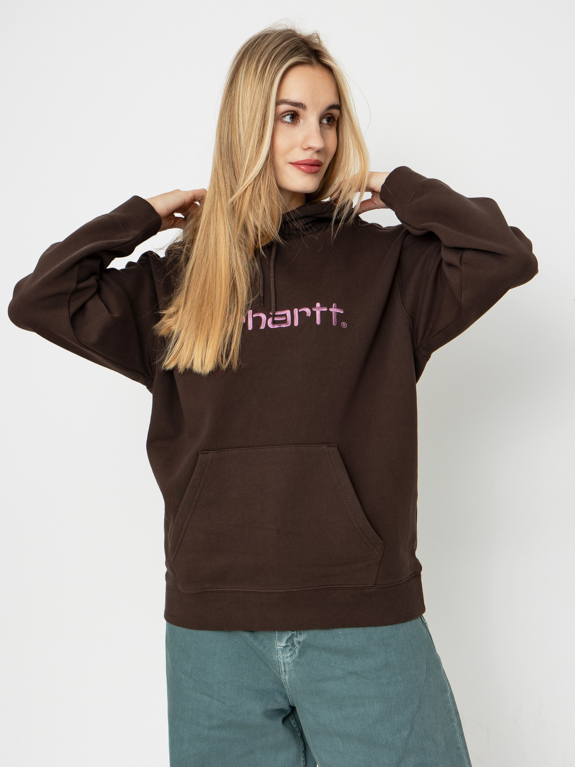 Kapucnis pulóver Carhartt WIP Carhartt HD Wmn (vitola/phlox)
